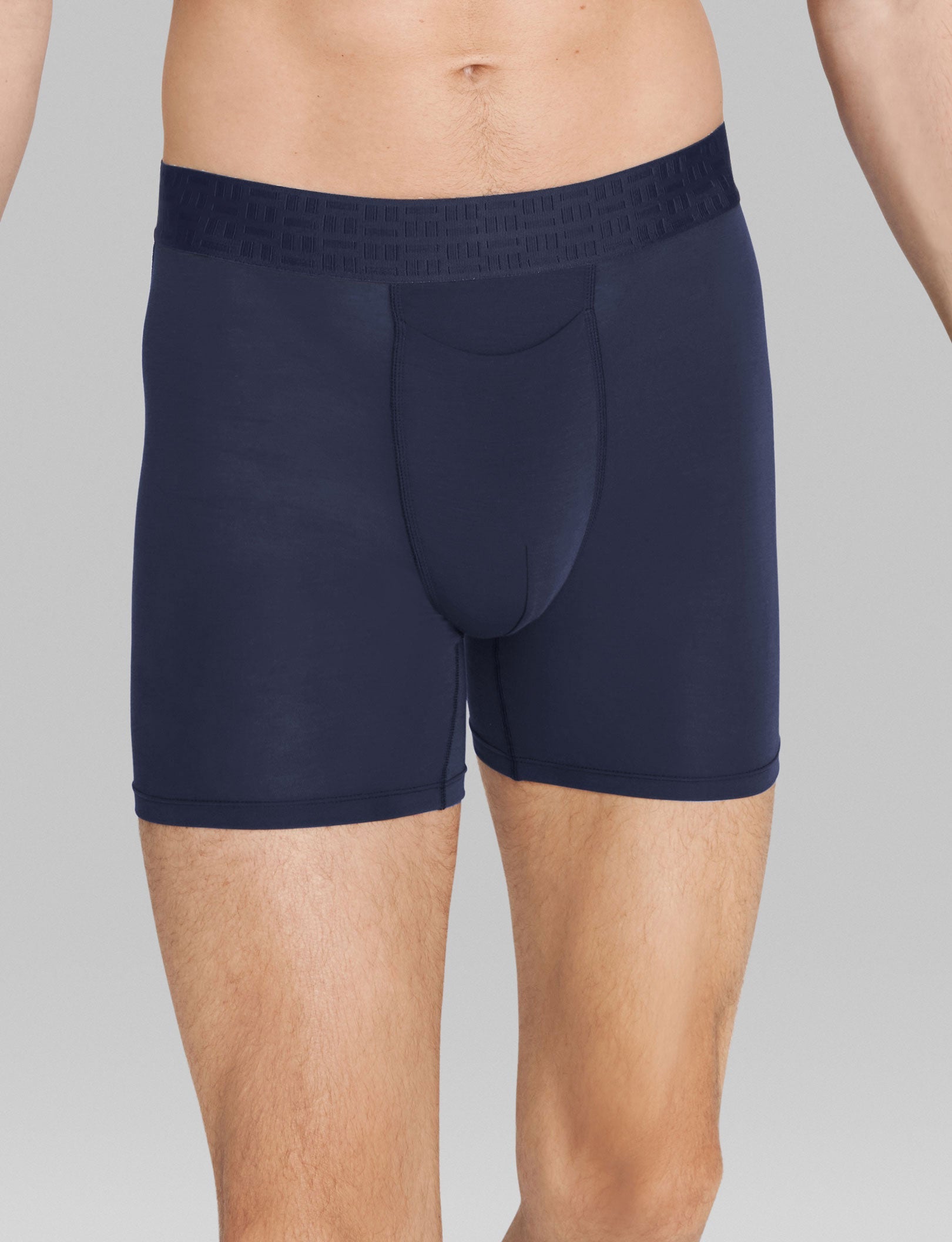 Premium Mid-Length Boxer Brief 6" (3-Pack)::Black/Navy Blazer