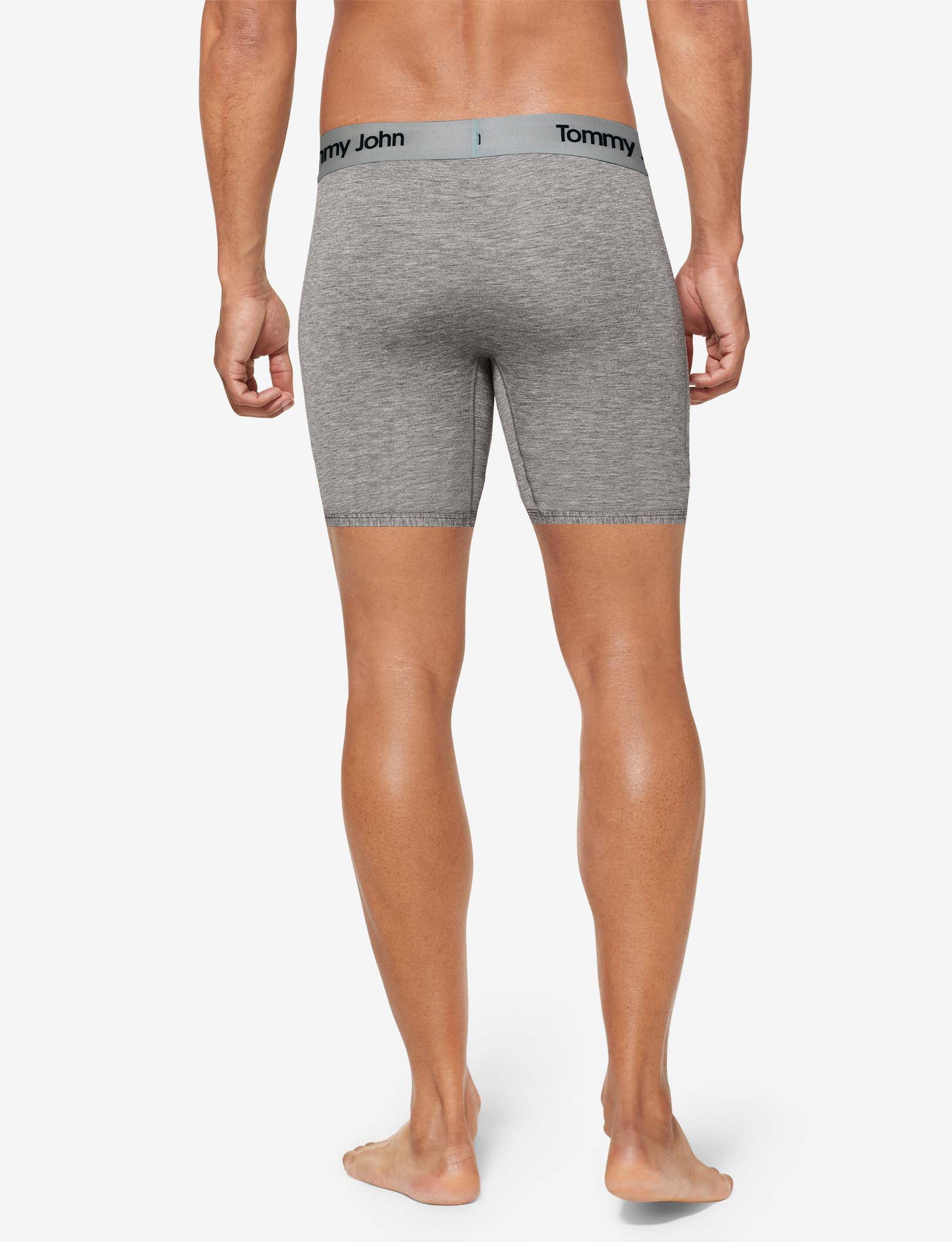 Second Skin Mid-Length Boxer Brief 6"::Medium Heather Grey