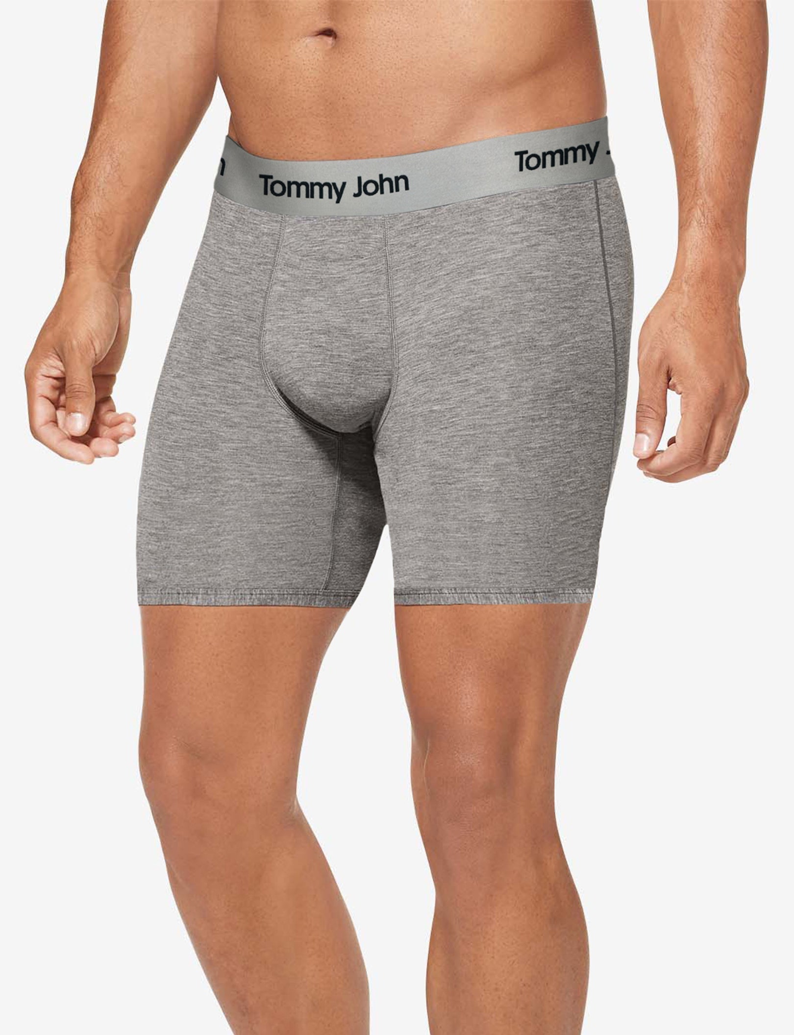 Second Skin Mid-Length Boxer Brief 6"::Medium Heather Grey