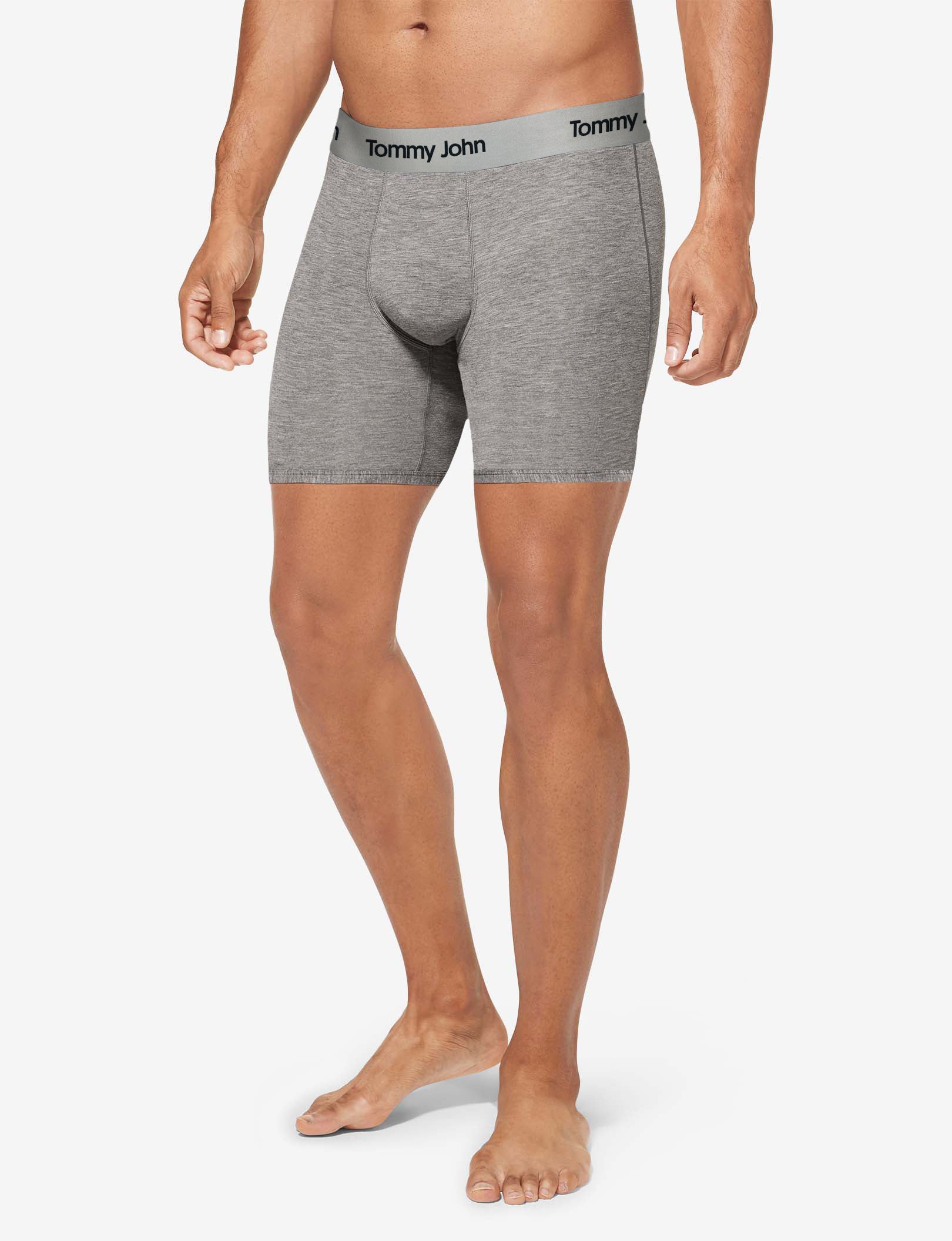Second Skin Mid-Length Boxer Brief 6"::Medium Heather Grey