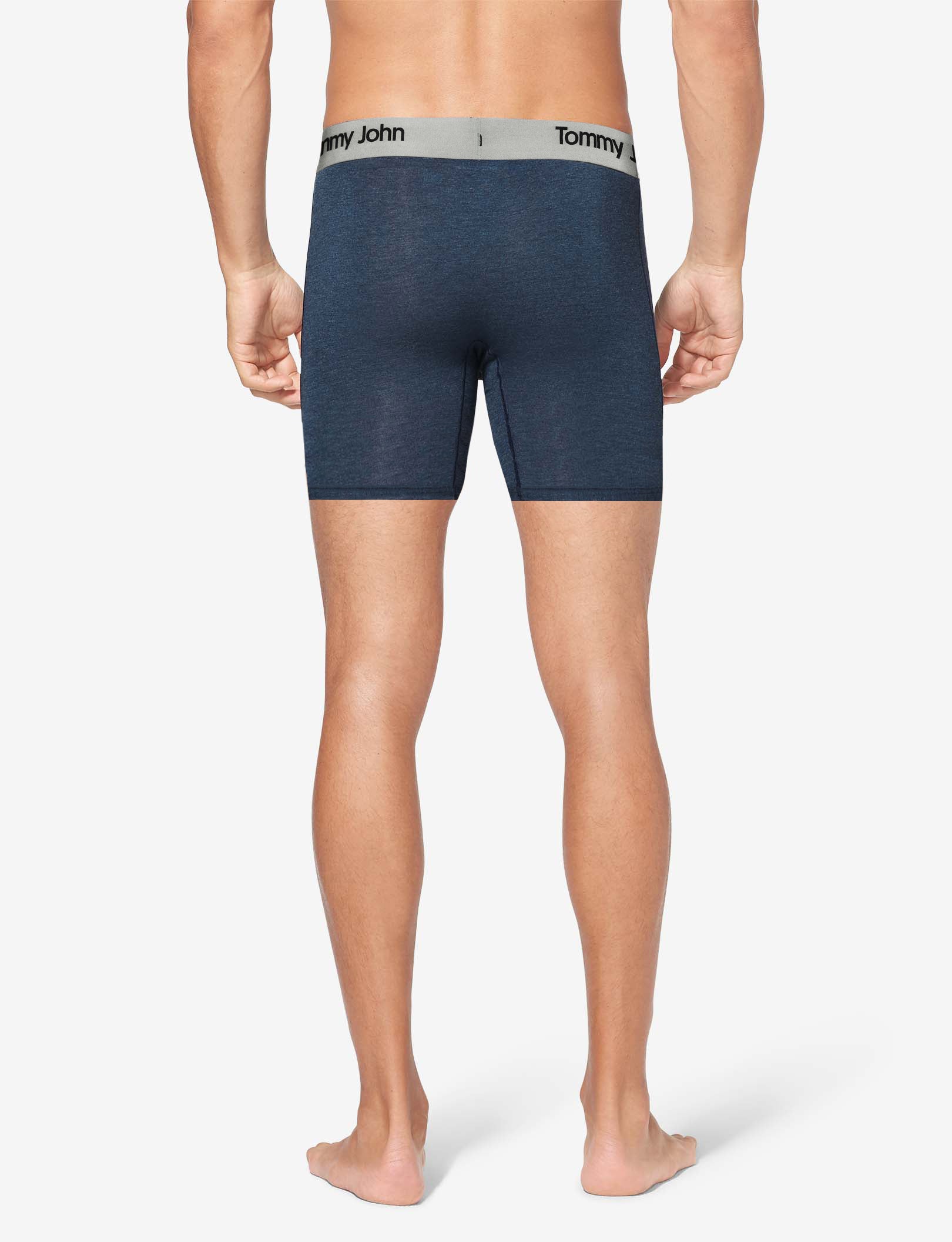 Second Skin Mid-Length Boxer Brief 6"::Dress Blues Heather