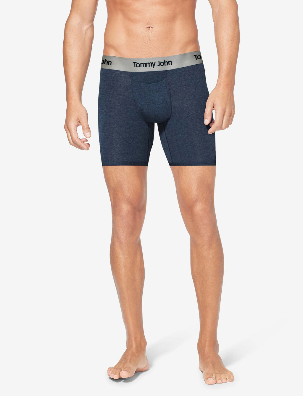 Second Skin Mid-Length Boxer Brief 6"::Dress Blues Heather