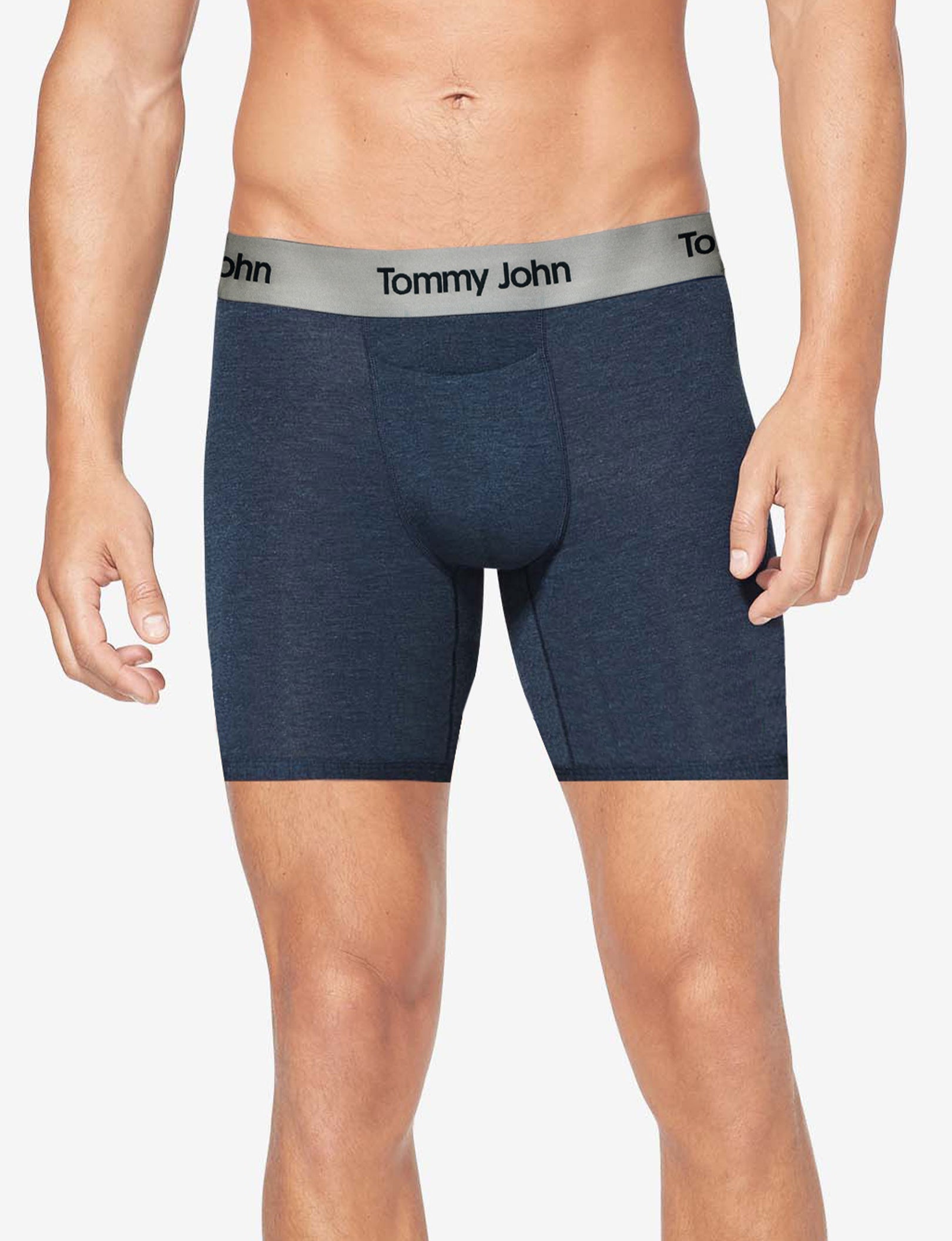 Second Skin Mid-Length Boxer Brief 6"::Dress Blues Heather