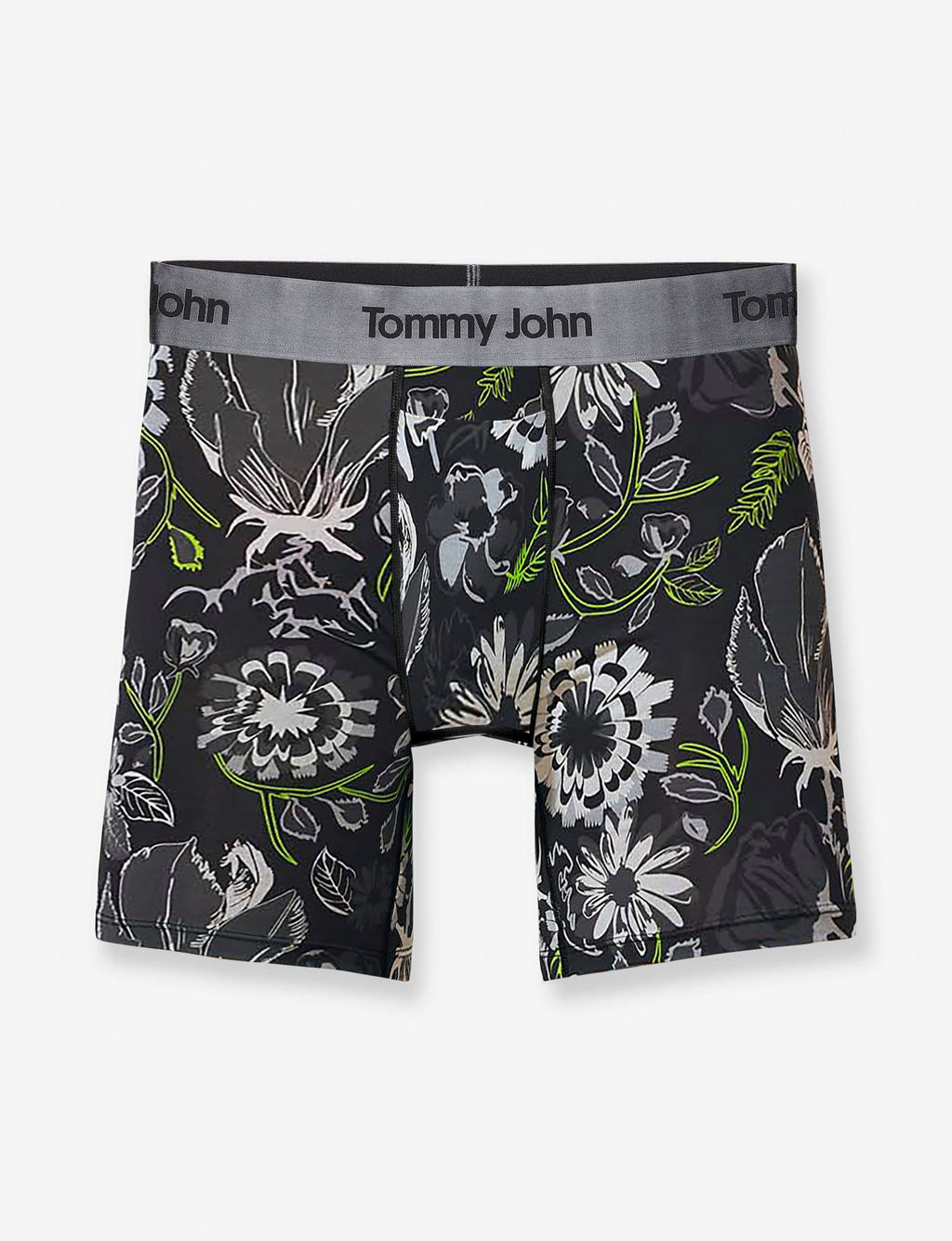 Second Skin Mid-Length Boxer Brief 6"::Black Botanical