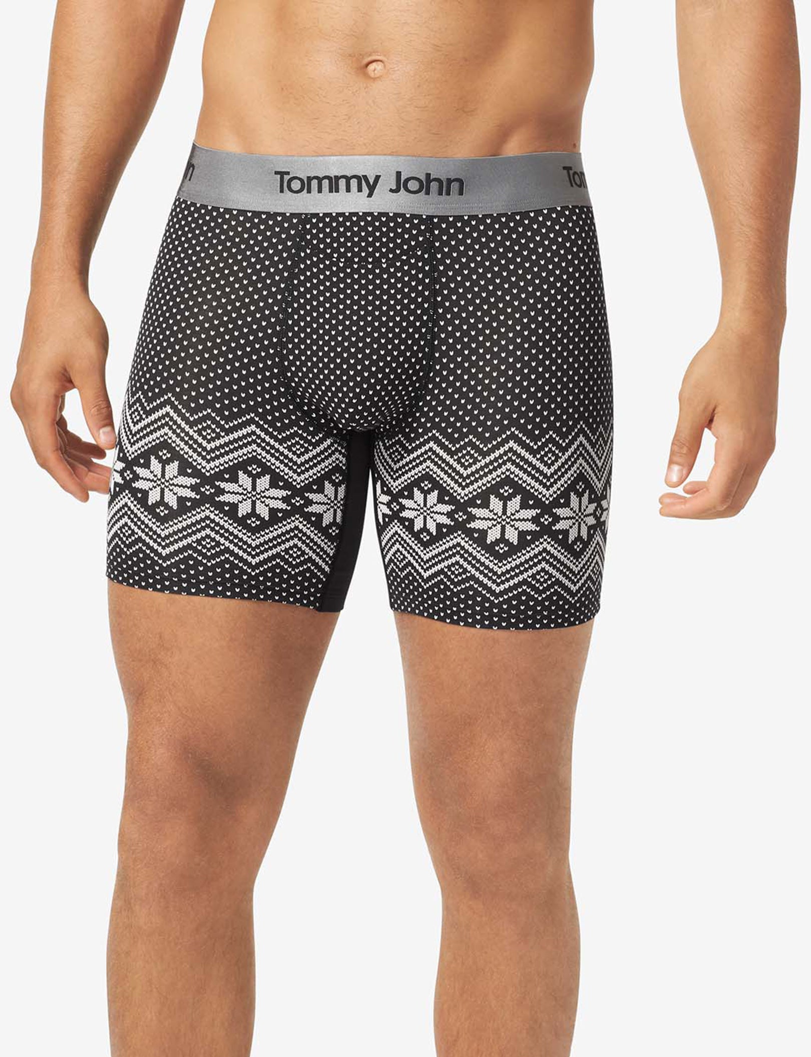 Second Skin Mid-Length Boxer Brief 6"::Black Vintage Sweater