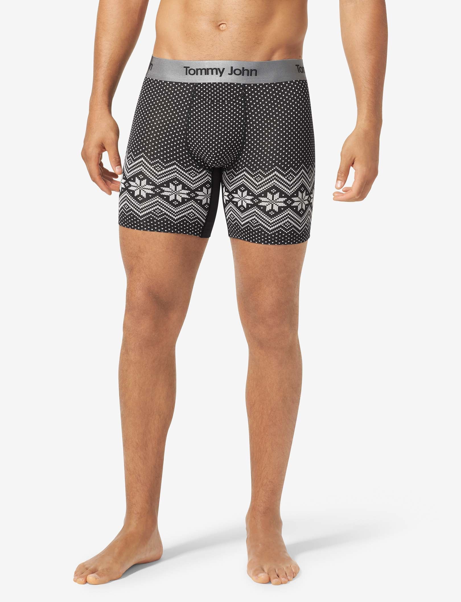 Second Skin Mid-Length Boxer Brief 6"::Black Vintage Sweater
