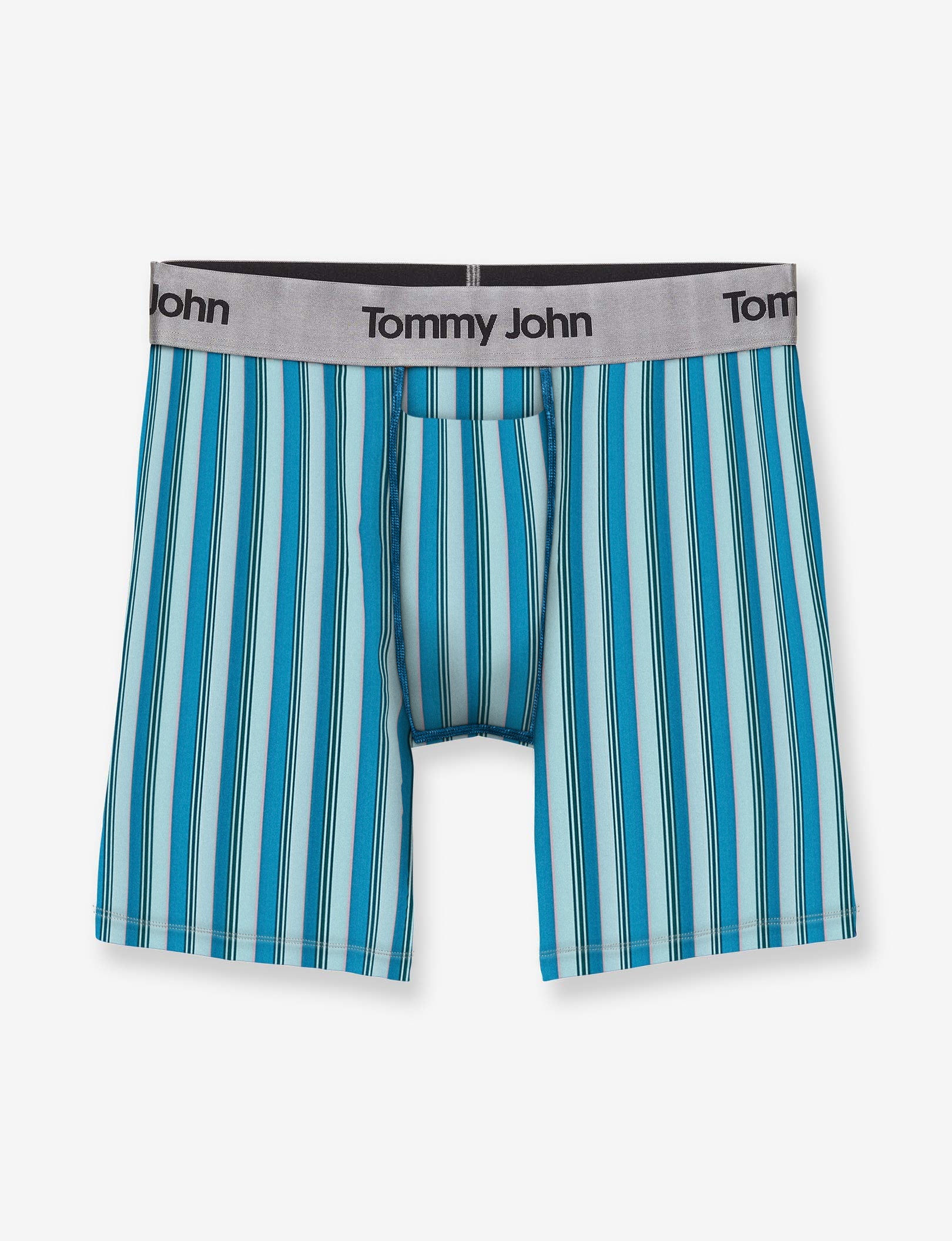 Second Skin Mid-Length Boxer Brief 6"::Island Goodnight Stripe