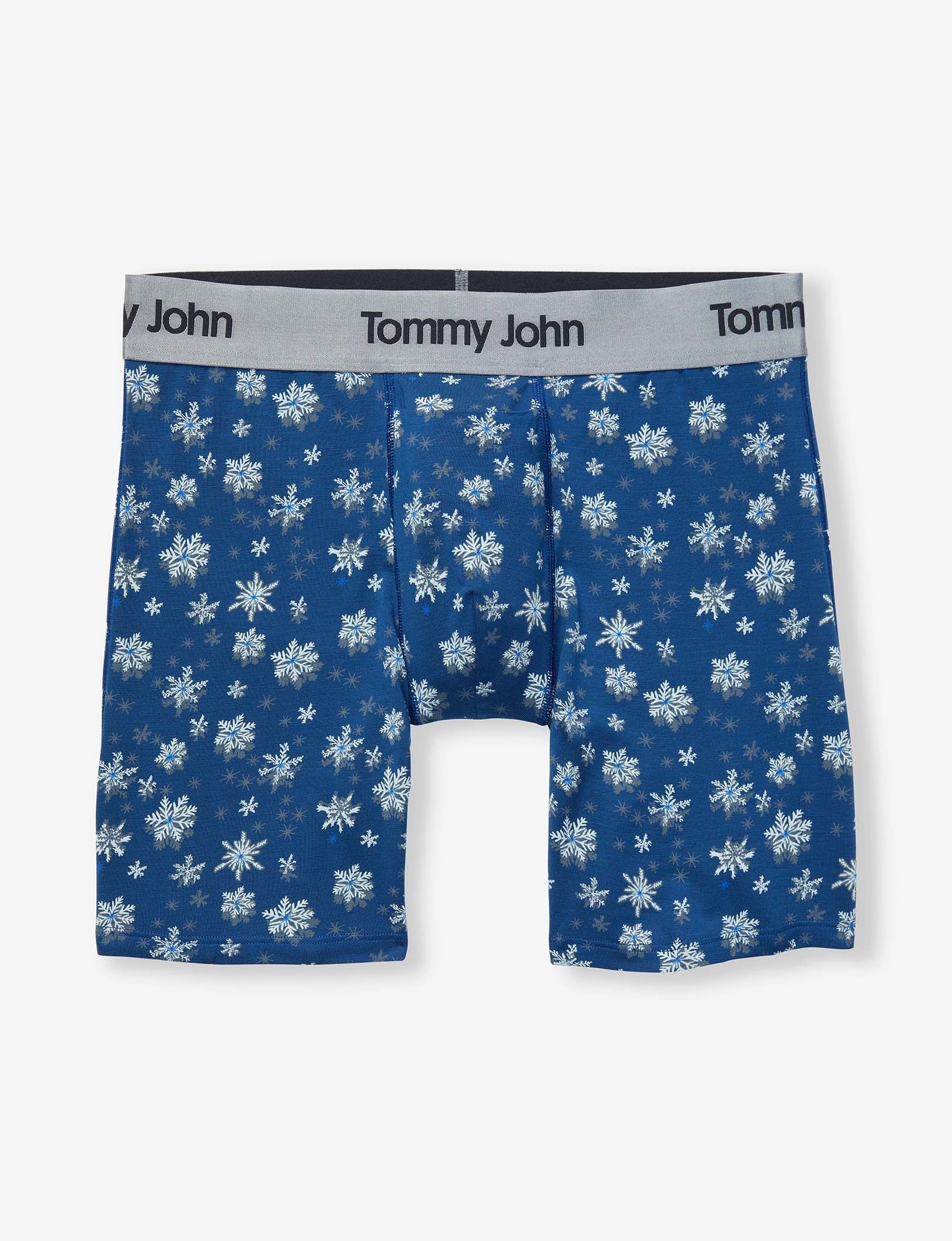 Second Skin Mid-Length Boxer Brief 6"::Estate Blue Snowfall