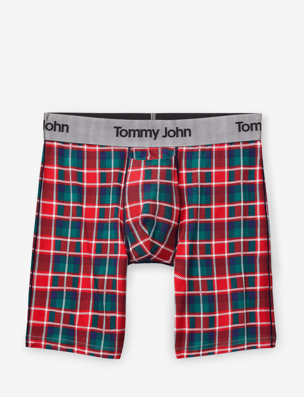 Second Skin Mid-Length Boxer Brief 6"::Haute Red Plaid