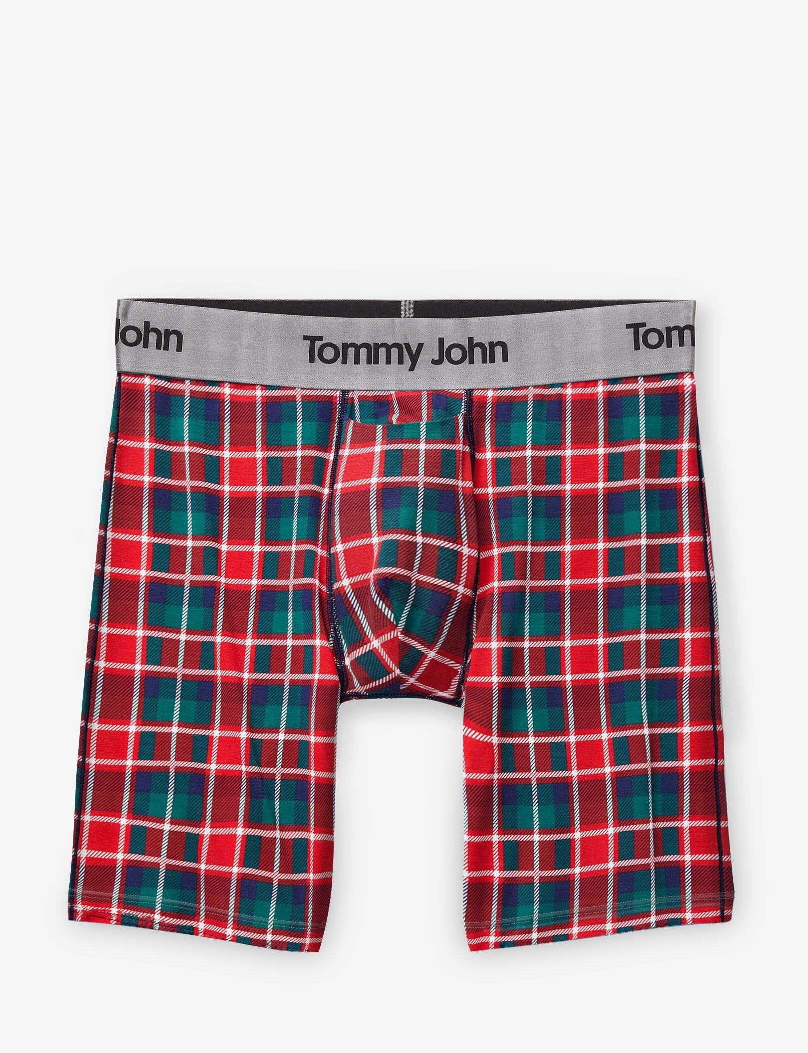 Second Skin Mid-Length Boxer Brief 6"::Haute Red Plaid