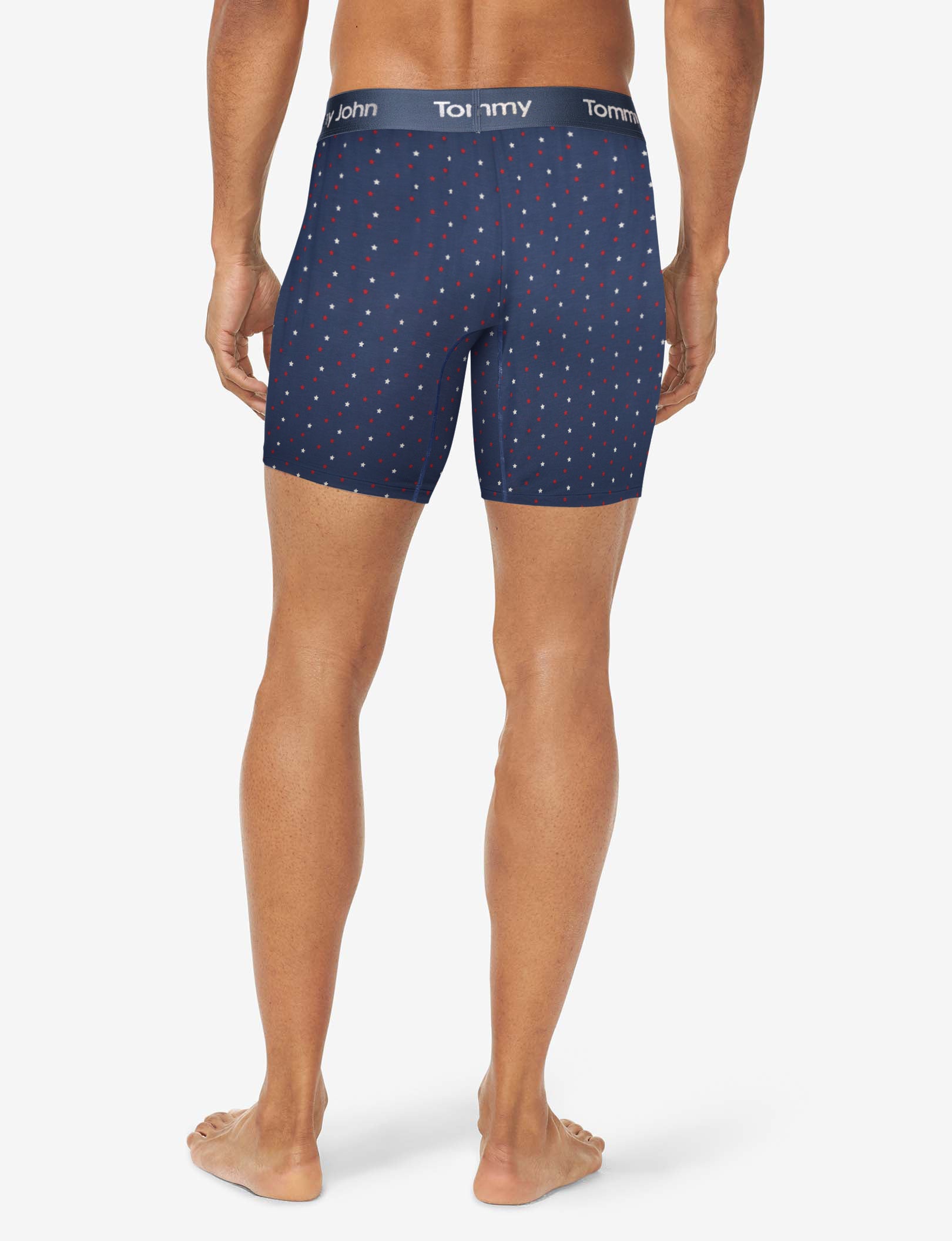 Second Skin Mid-Length Boxer Brief 6"::Dress Blues Super Star