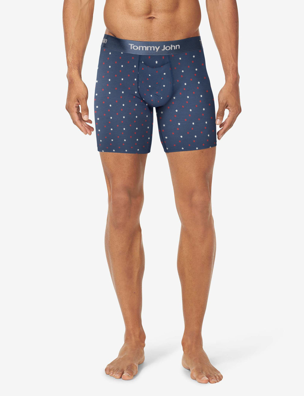 Second Skin Mid-Length Boxer Brief 6"::Dress Blues Super Star
