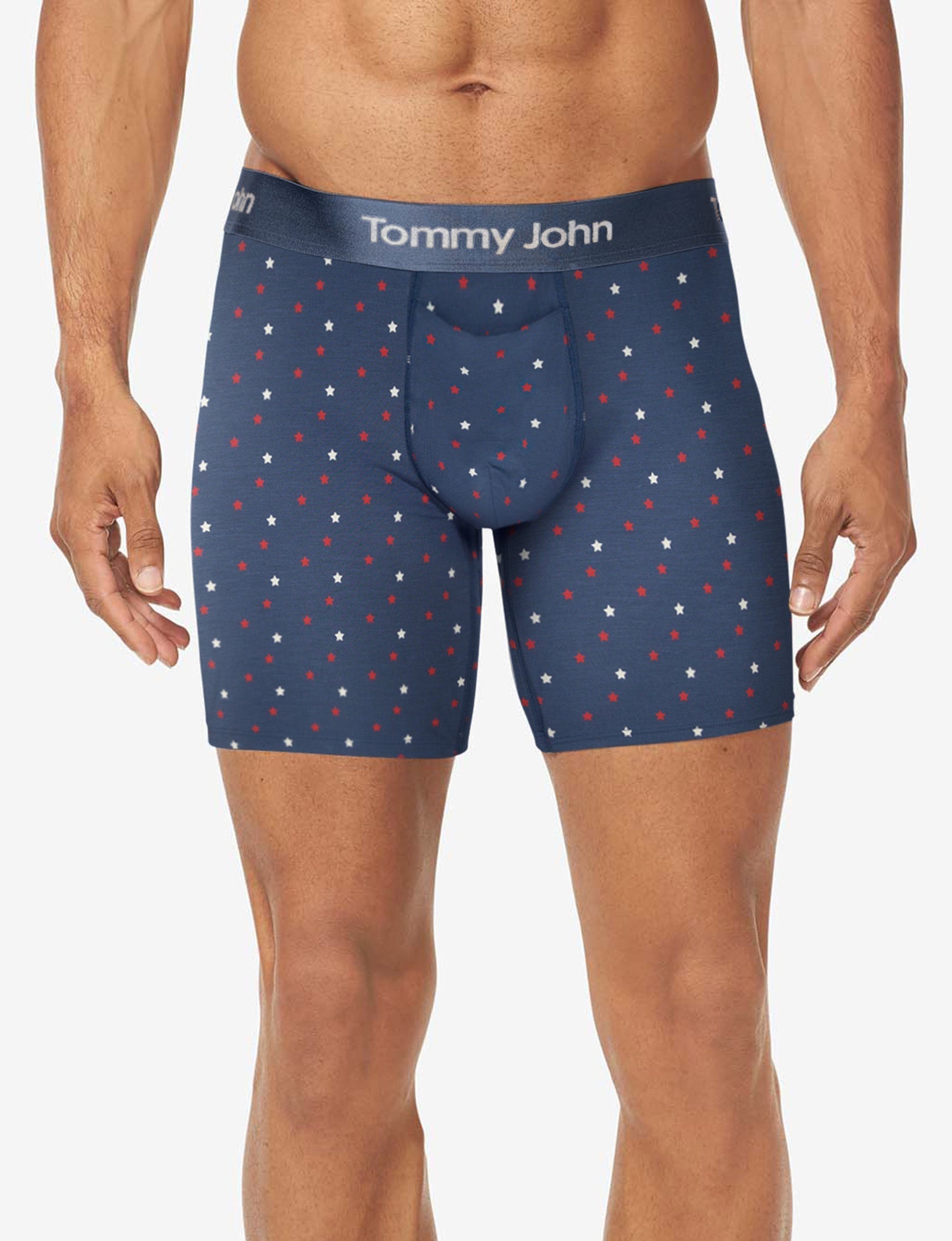 Second Skin Mid-Length Boxer Brief 6"::Dress Blues Super Star