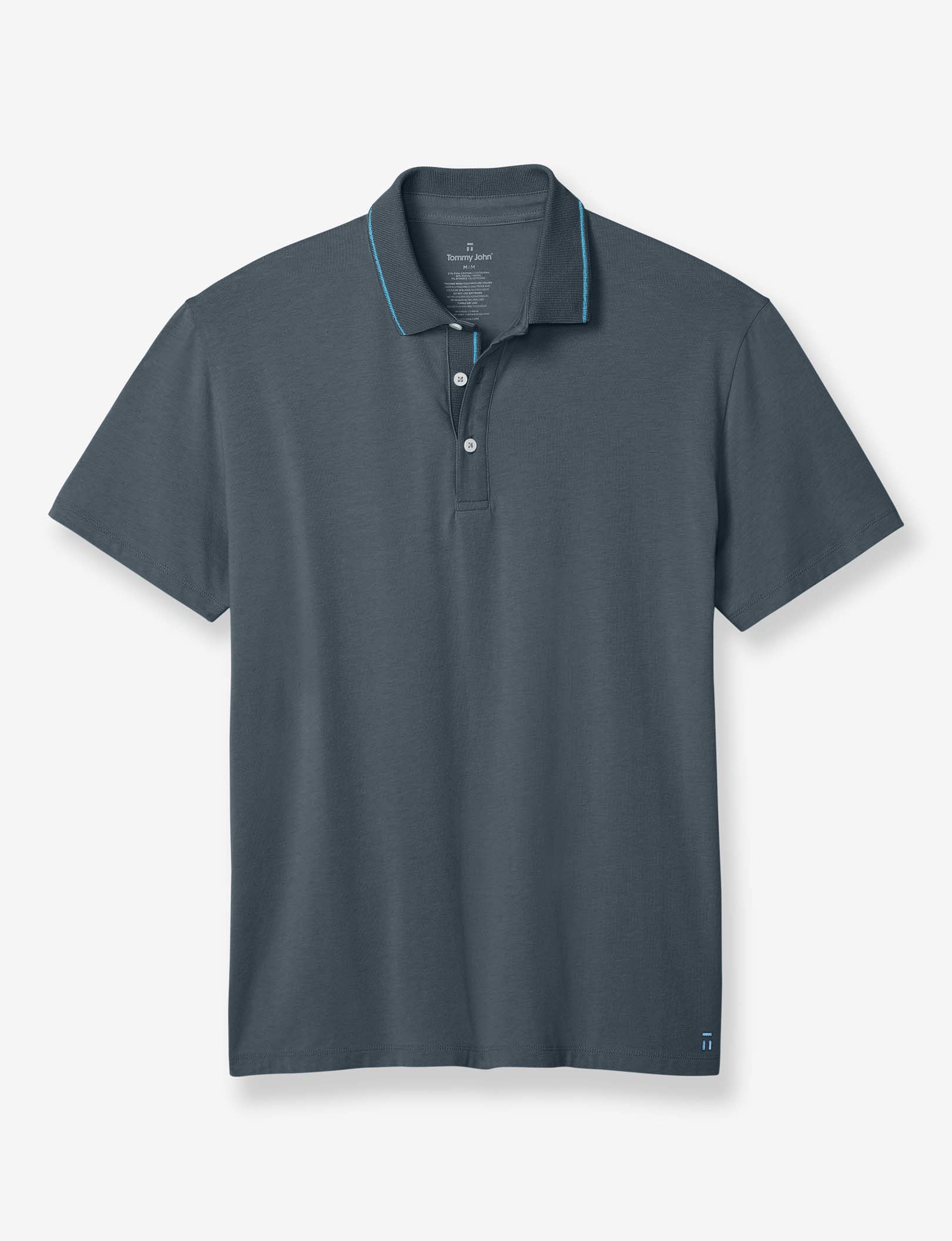 Second Skin Knit Collar Polo::Midnight Navy