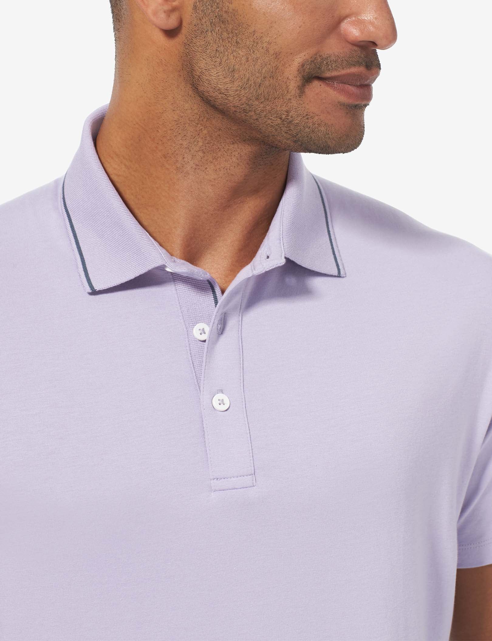 Second Skin Knit Collar Polo::Heirloom Lilac