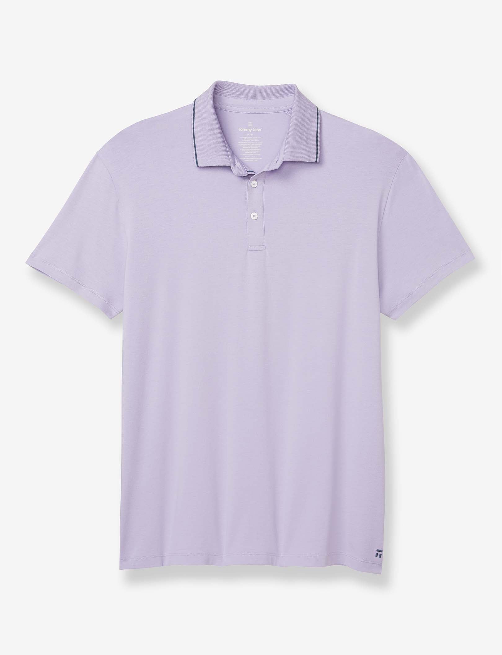 Second Skin Knit Collar Polo::Heirloom Lilac