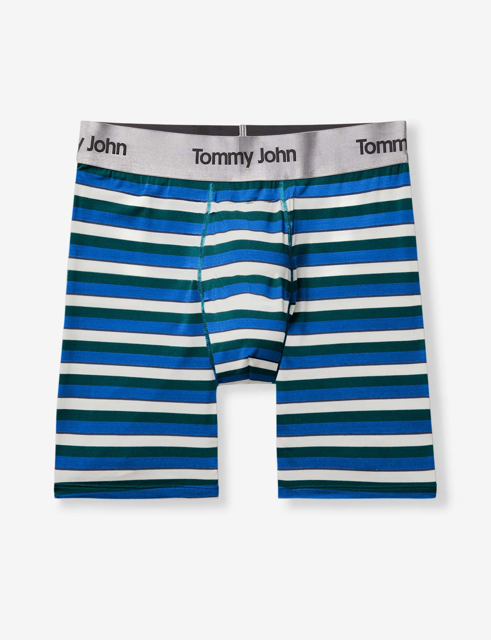 Second Skin Mid-Length Boxer Brief 6"::Coconut Stripe