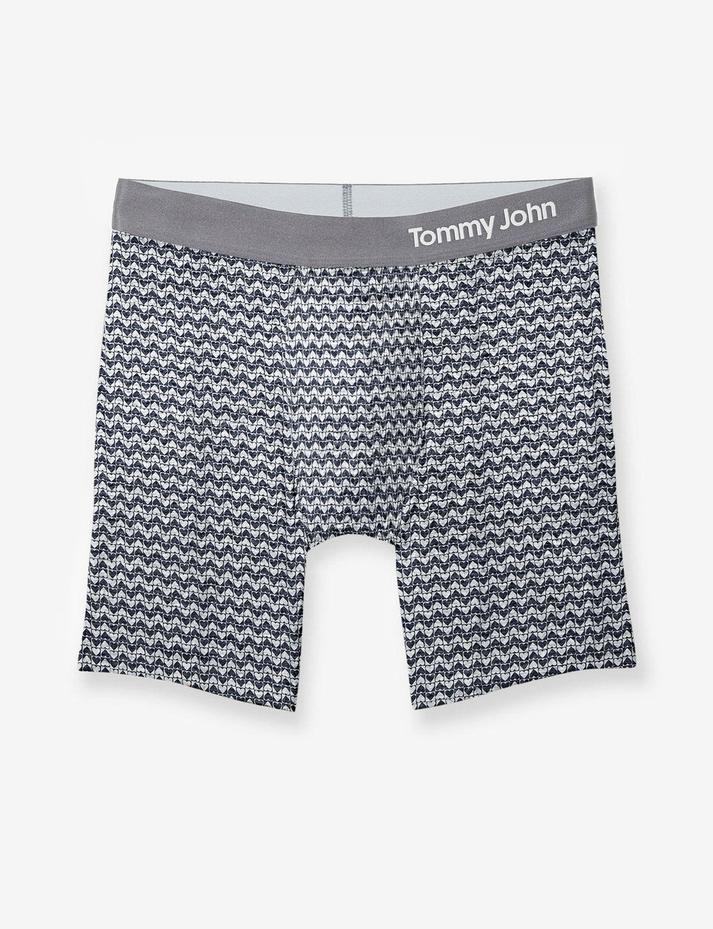 Cool Cotton Mid-Length Boxer Brief 6"::Heathered Chevron Heart