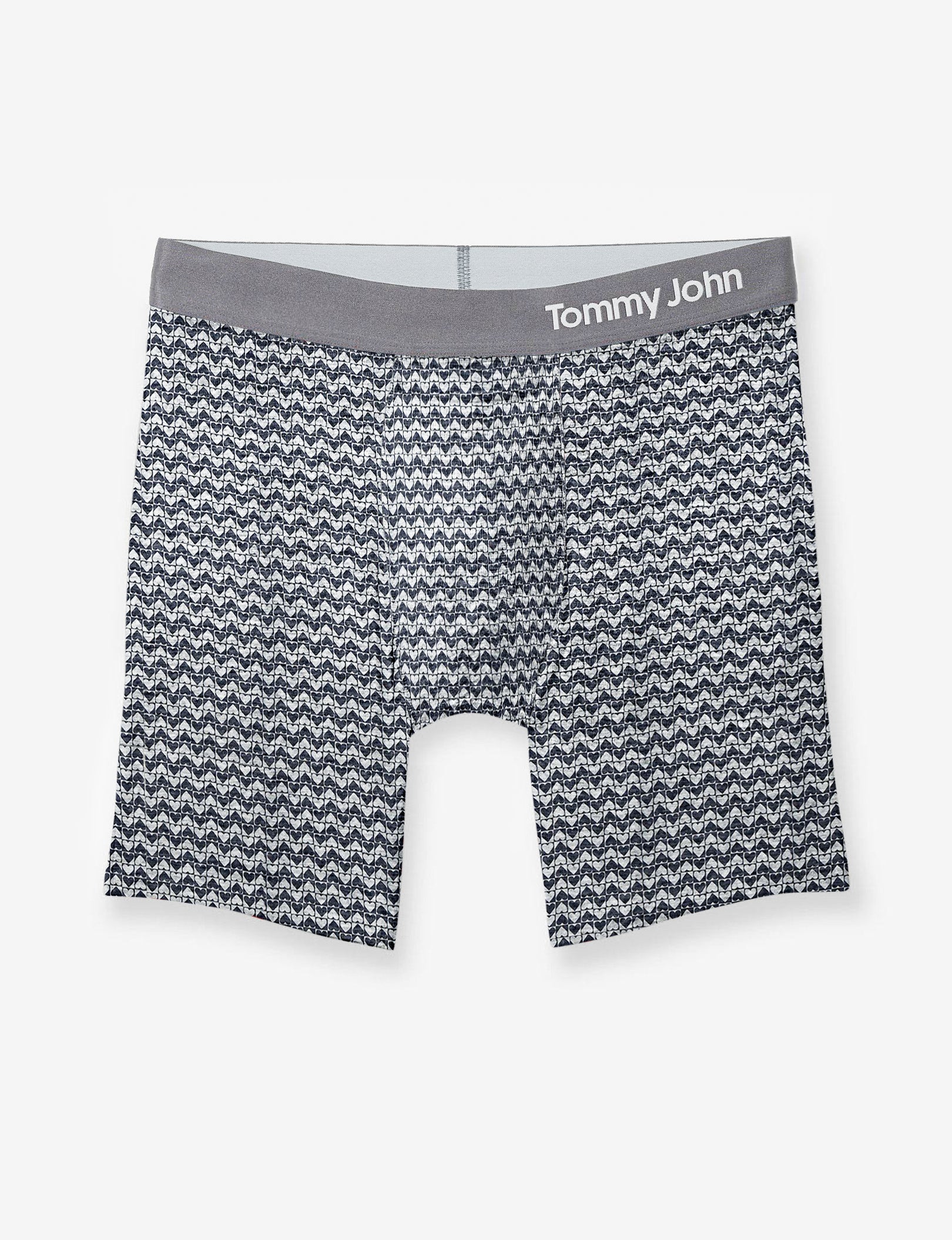 Cool Cotton Mid-Length Boxer Brief 6"::Heathered Chevron Heart
