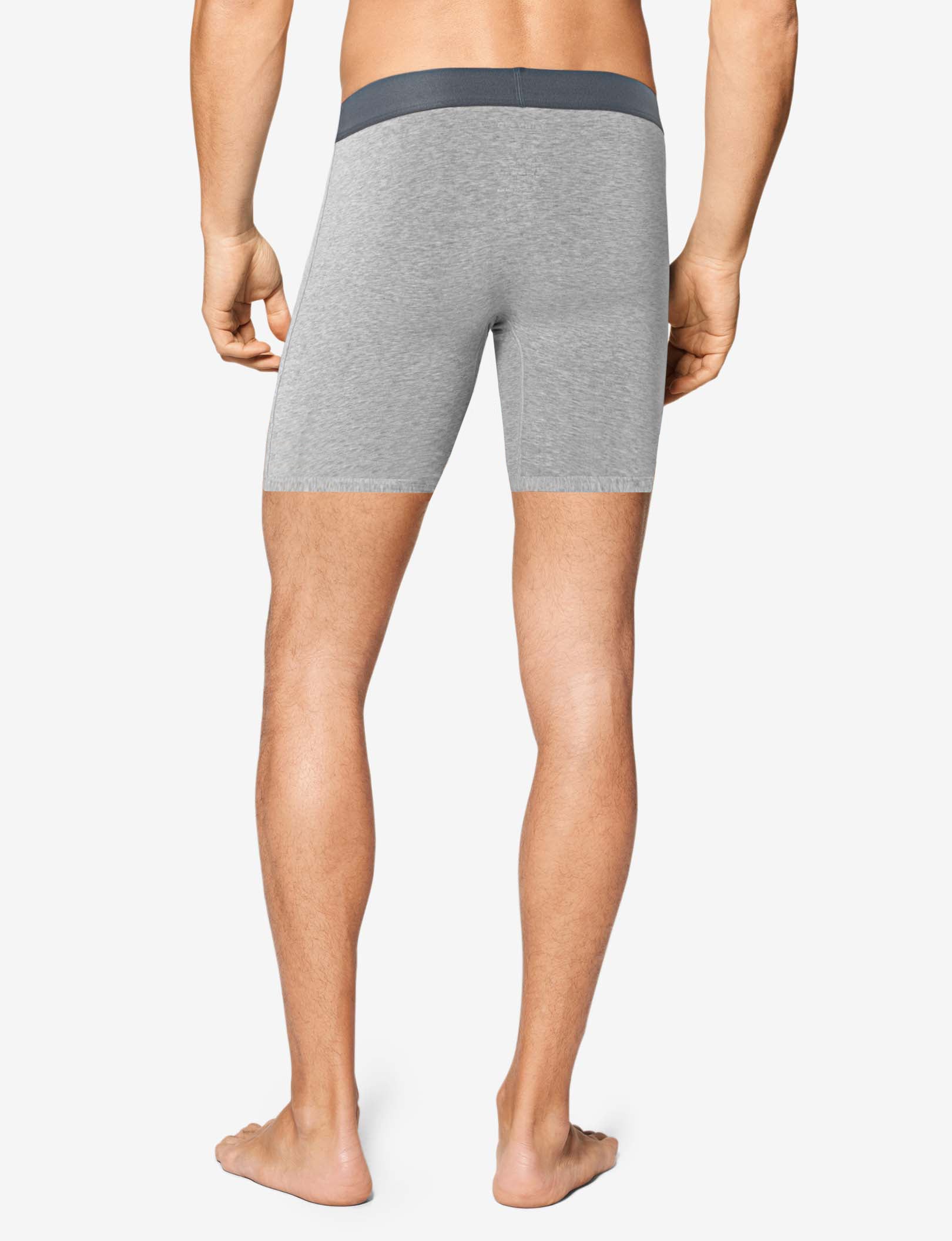 Cool Cotton Hammock Pouch™ Mid-Length Boxer Brief 6"::Heather Grey