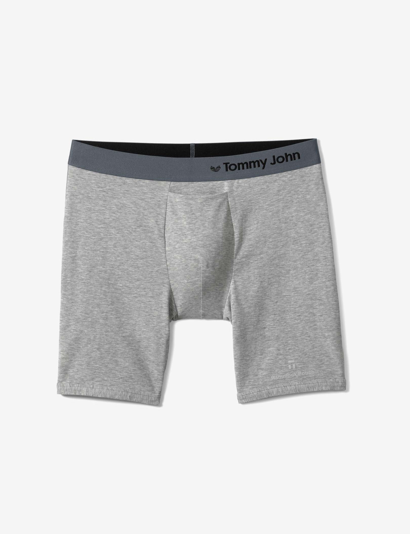 Cool Cotton Hammock Pouch Mid-Length Boxer Brief 6"::Heather Grey
