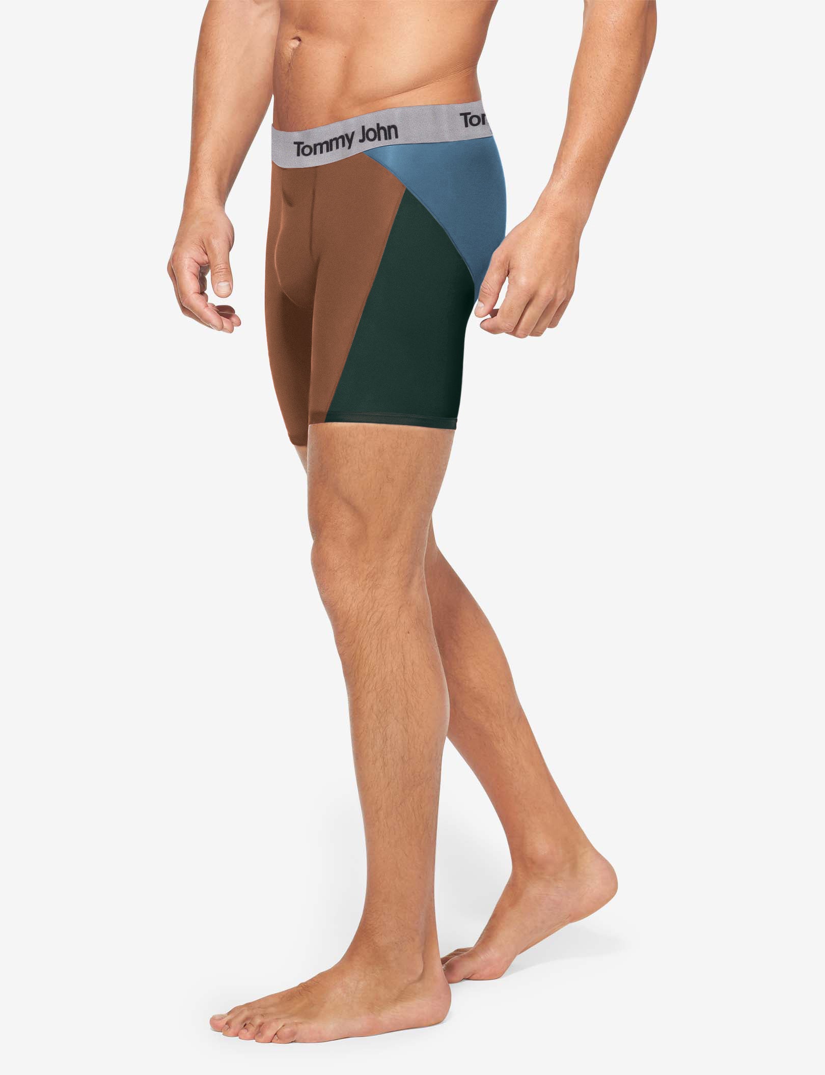 Second Skin Mid-Length Boxer Brief 6"::Tortoise Shell Colorblock