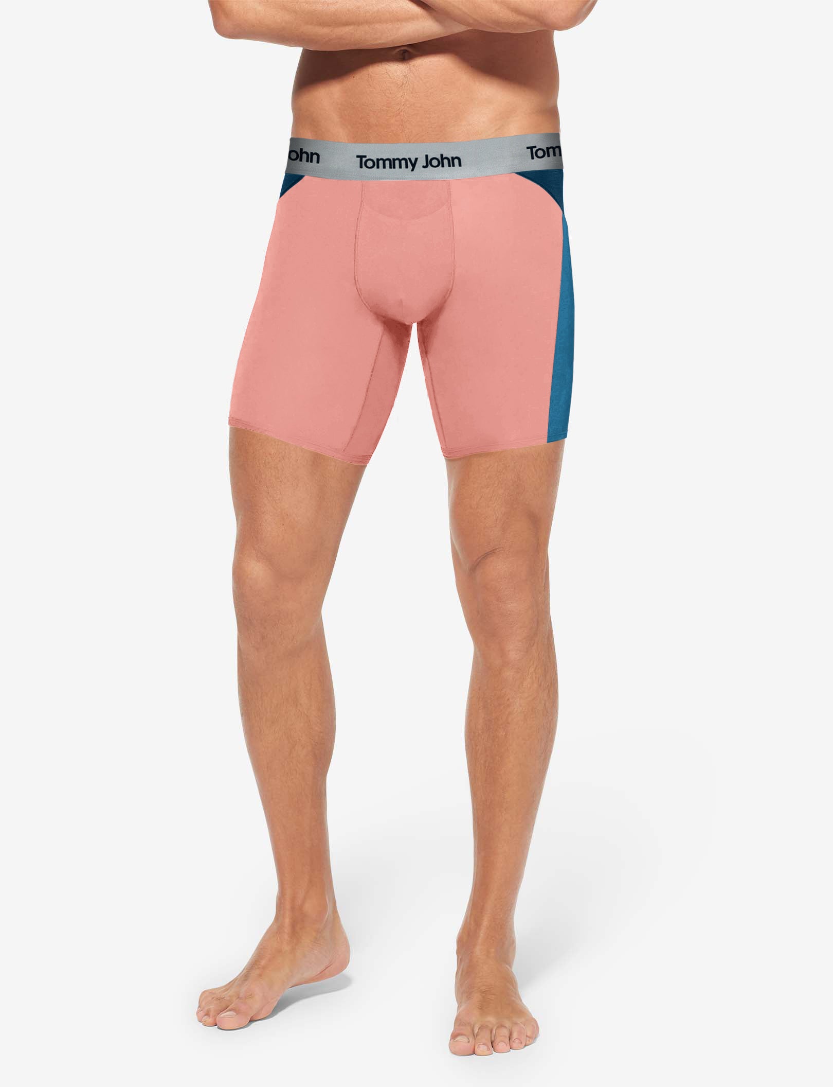 Second Skin Mid-Length Boxer Brief 6"::Blooming Dahlia Colorblock