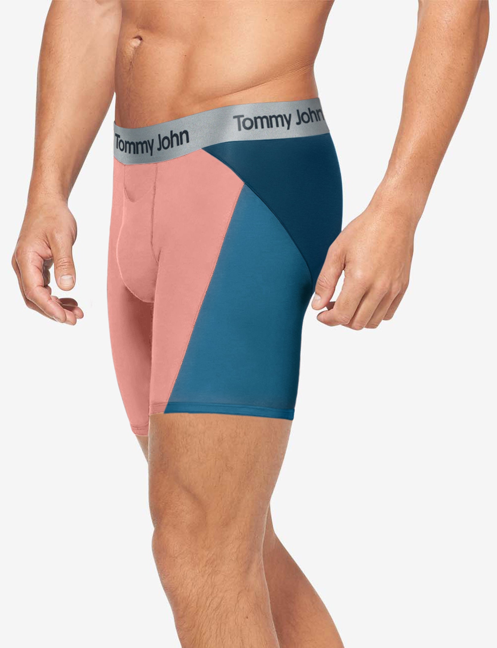 Second Skin Mid-Length Boxer Brief 6"::Blooming Dahlia Colorblock