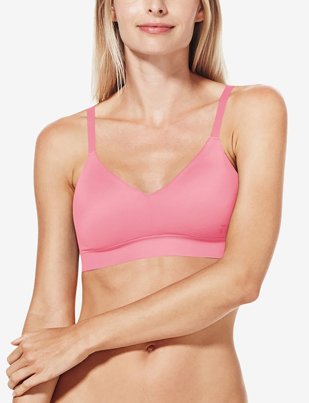 Second Skin Triangle Bralette::Geranium Pink