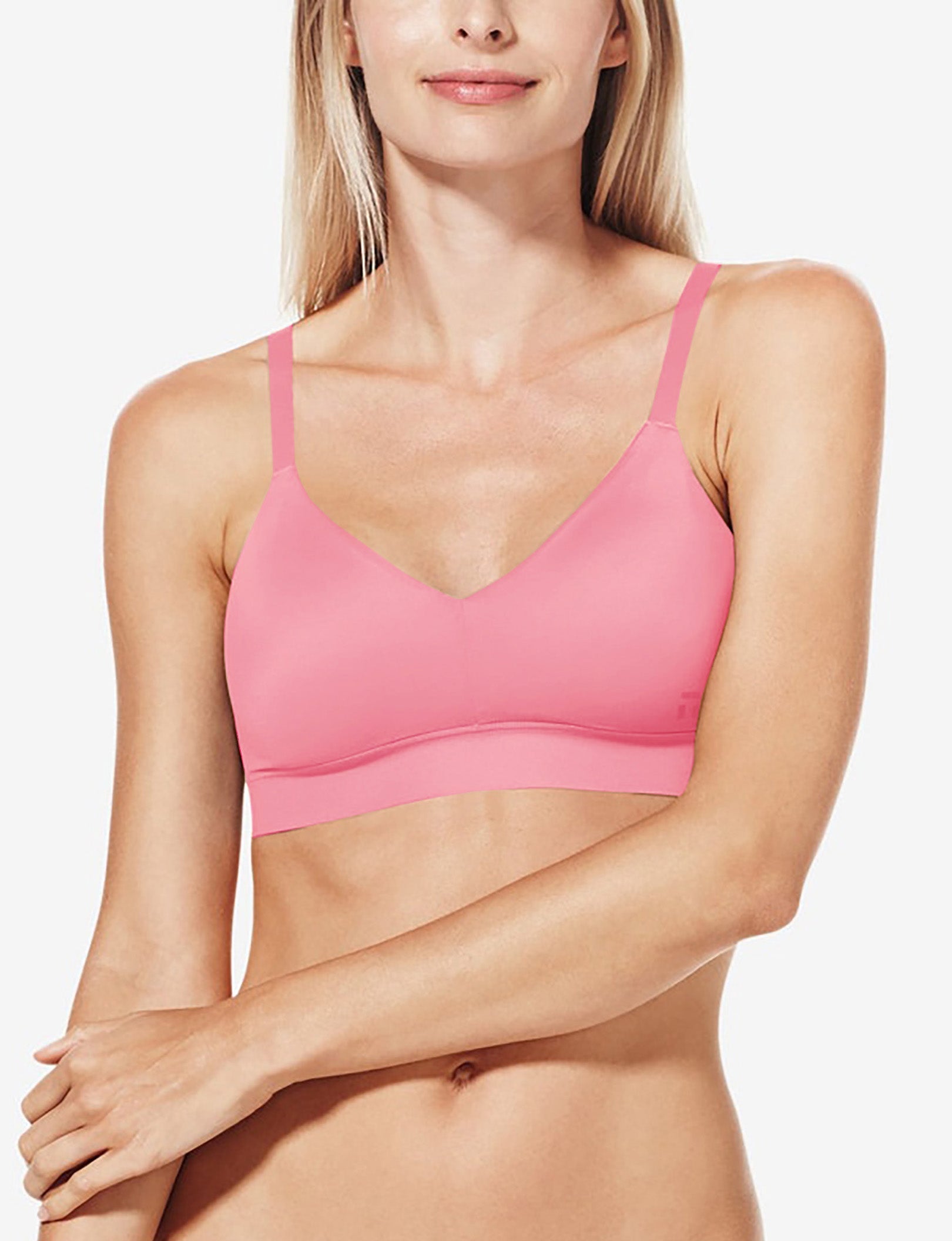 Second Skin Triangle Bralette::Geranium Pink