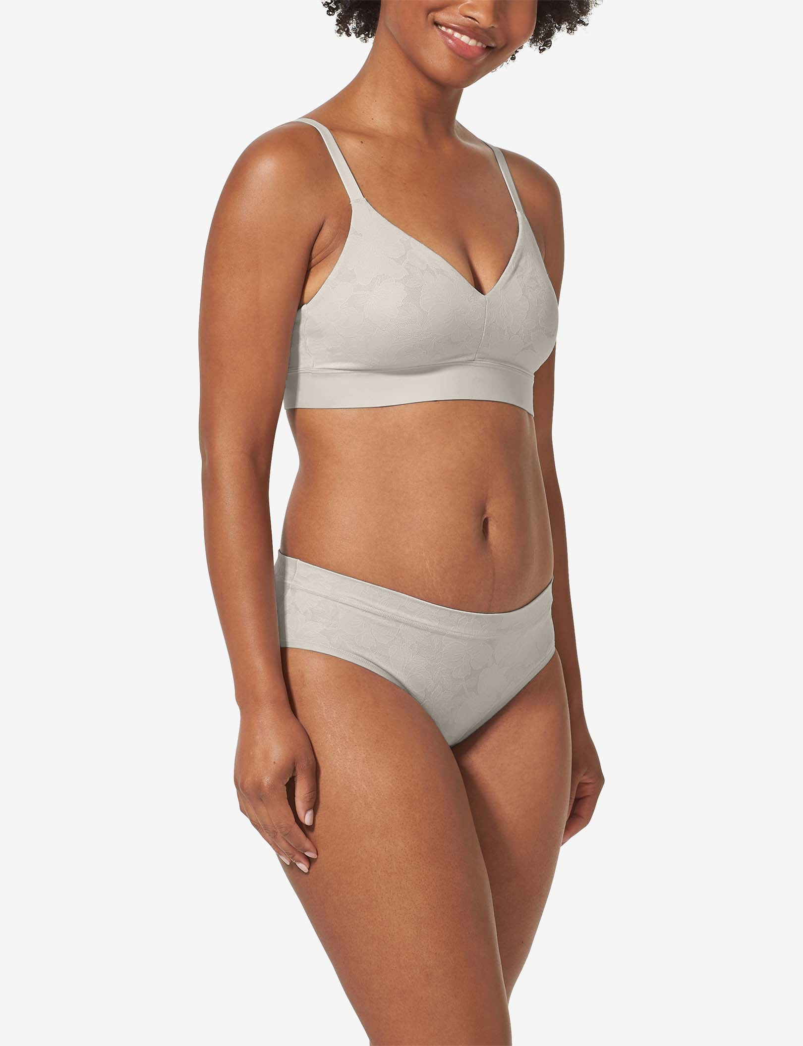 Second Skin Comfort Lace Bralette::Silver Gray Lace