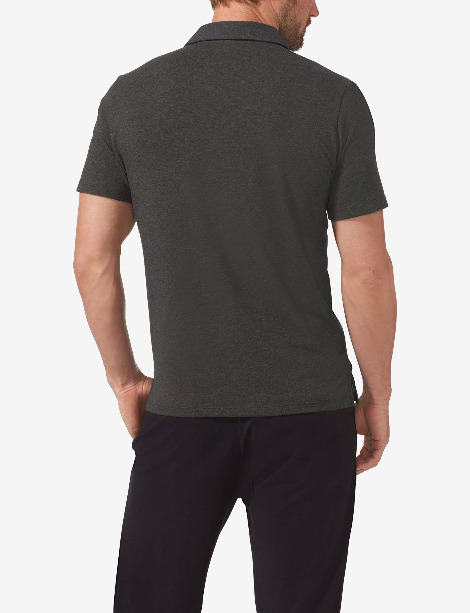 Second Skin Comfort Polo::Charcoal Heather