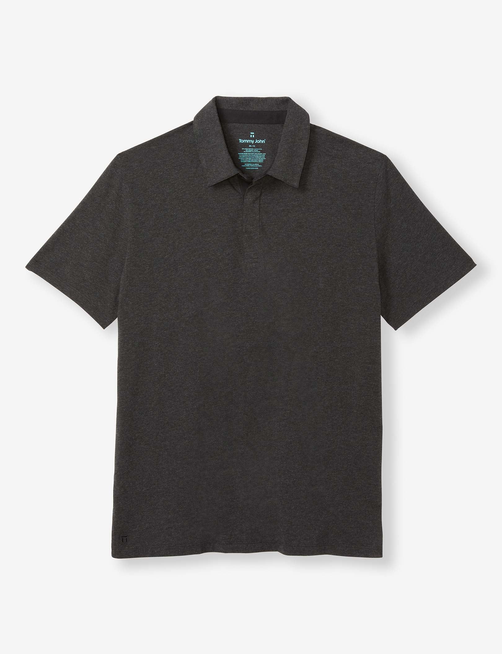 Second Skin Comfort Polo::Charcoal Heather