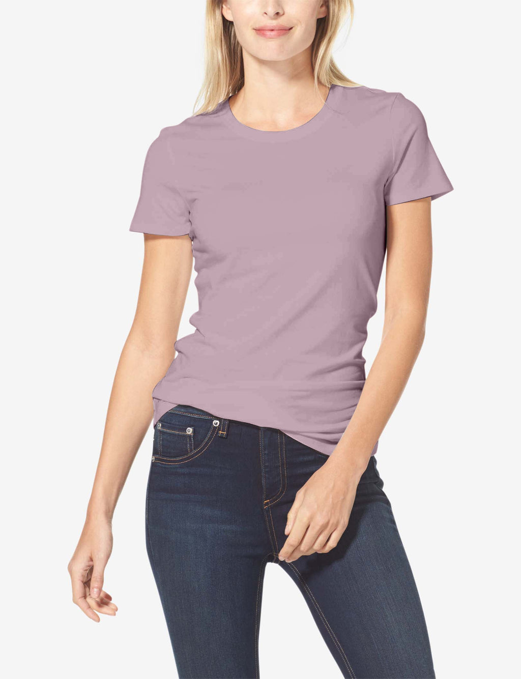 Women's Second Skin Crew Neck Tee::Dawn Pink