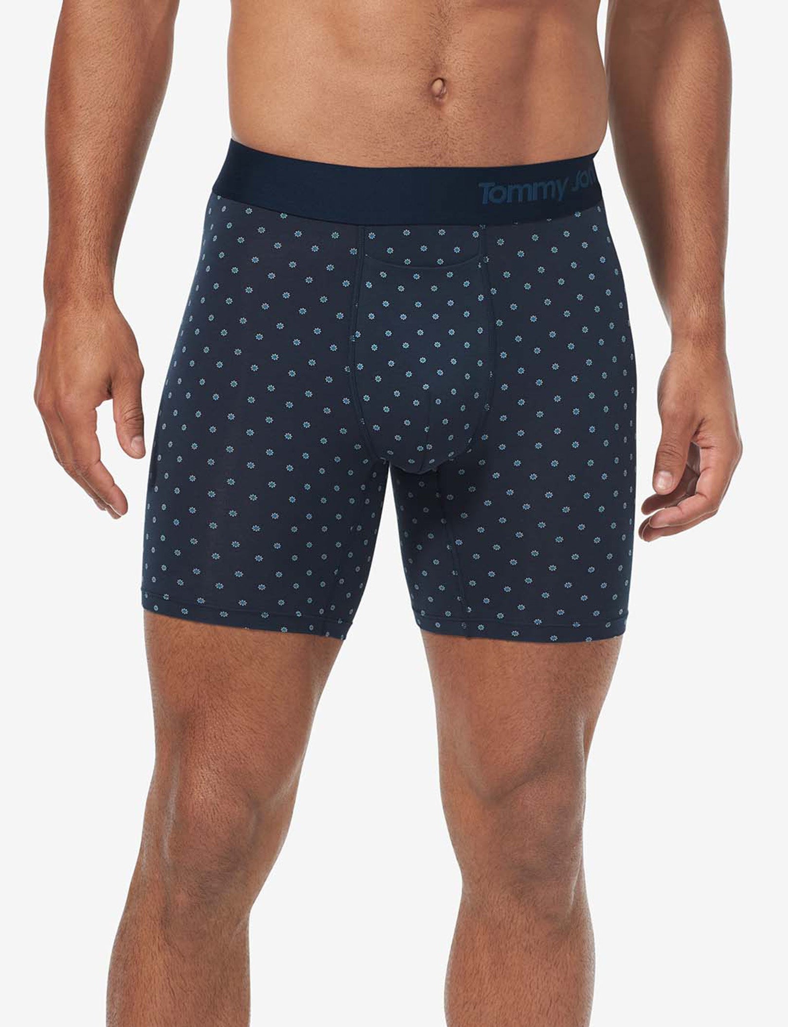 Cool Cotton Mid-Length Boxer Brief 6"::Dress Blues Sky Bud