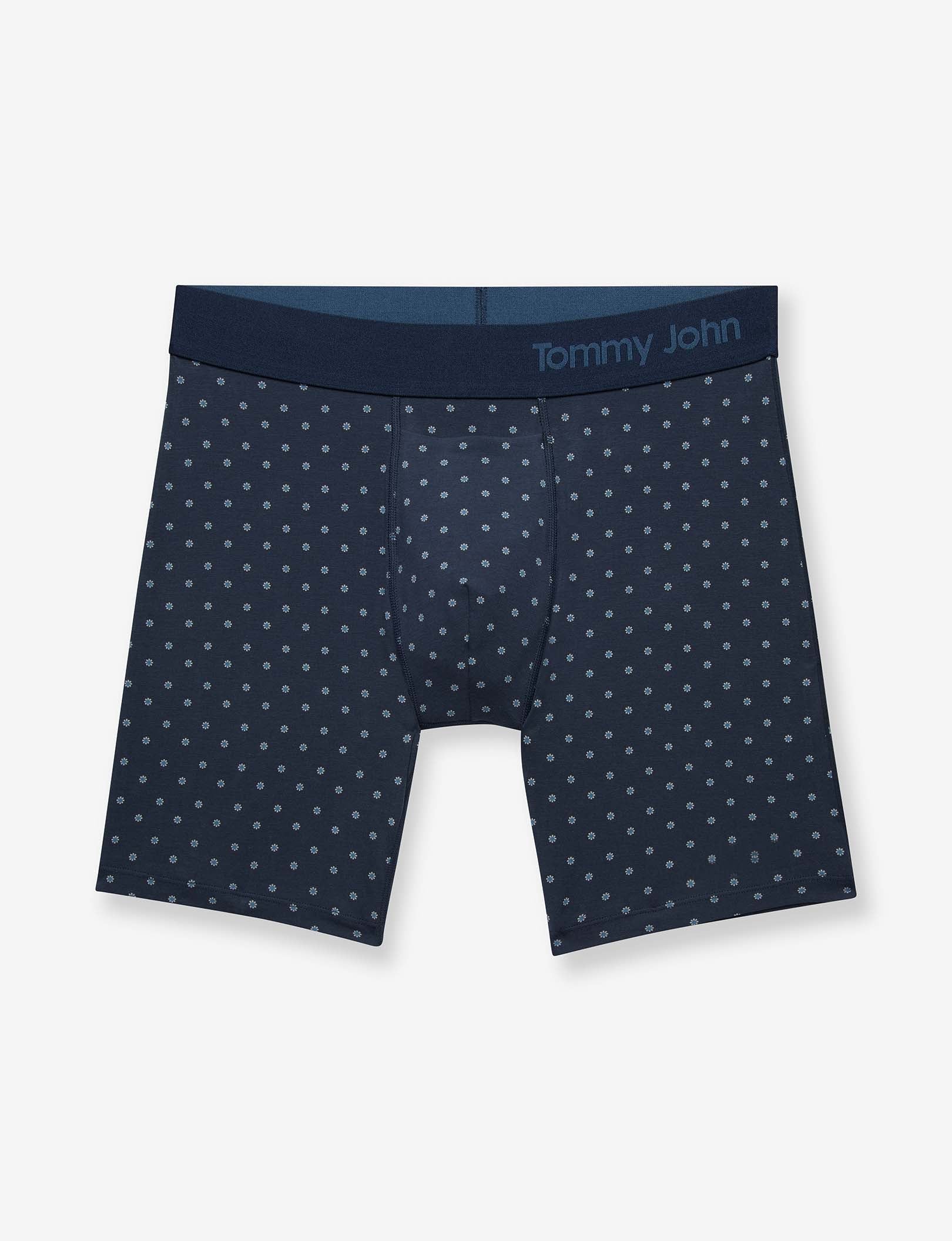 Cool Cotton Mid-Length Boxer Brief 6"::Dress Blues Sky Bud
