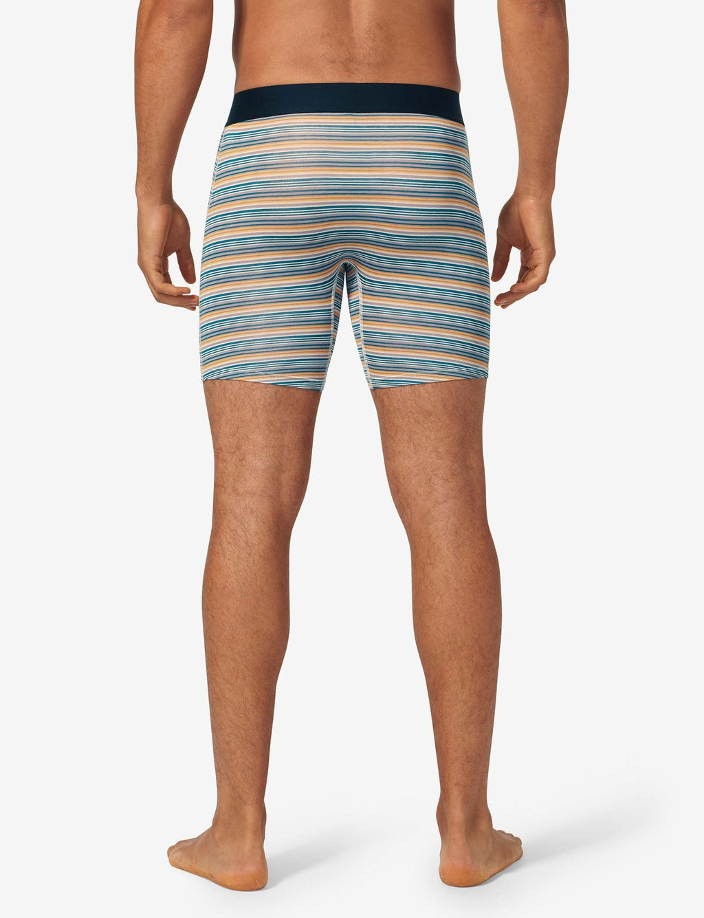 Cool Cotton Mid-Length Boxer Brief 6"::Iron Tabloid Stripe