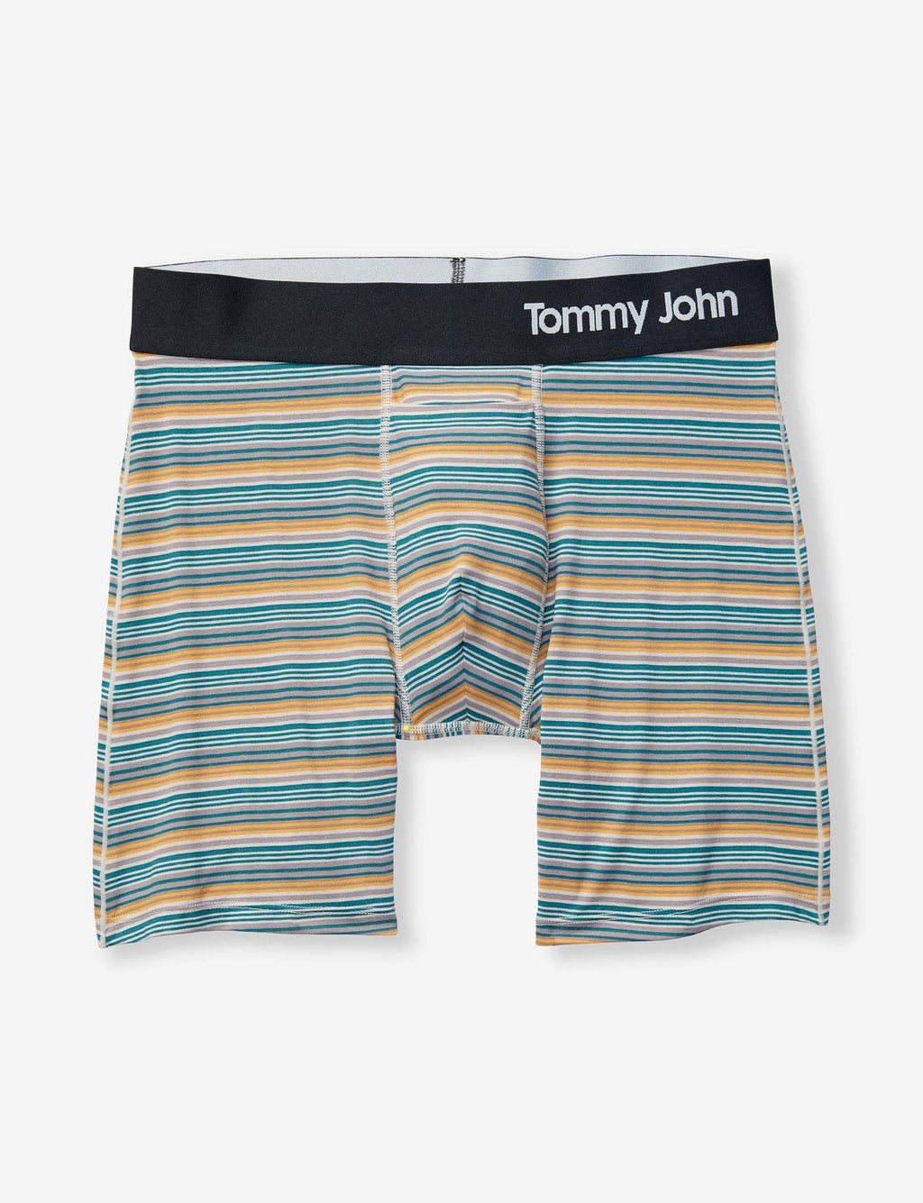 Cool Cotton Mid-Length Boxer Brief 6"::Iron Tabloid Stripe