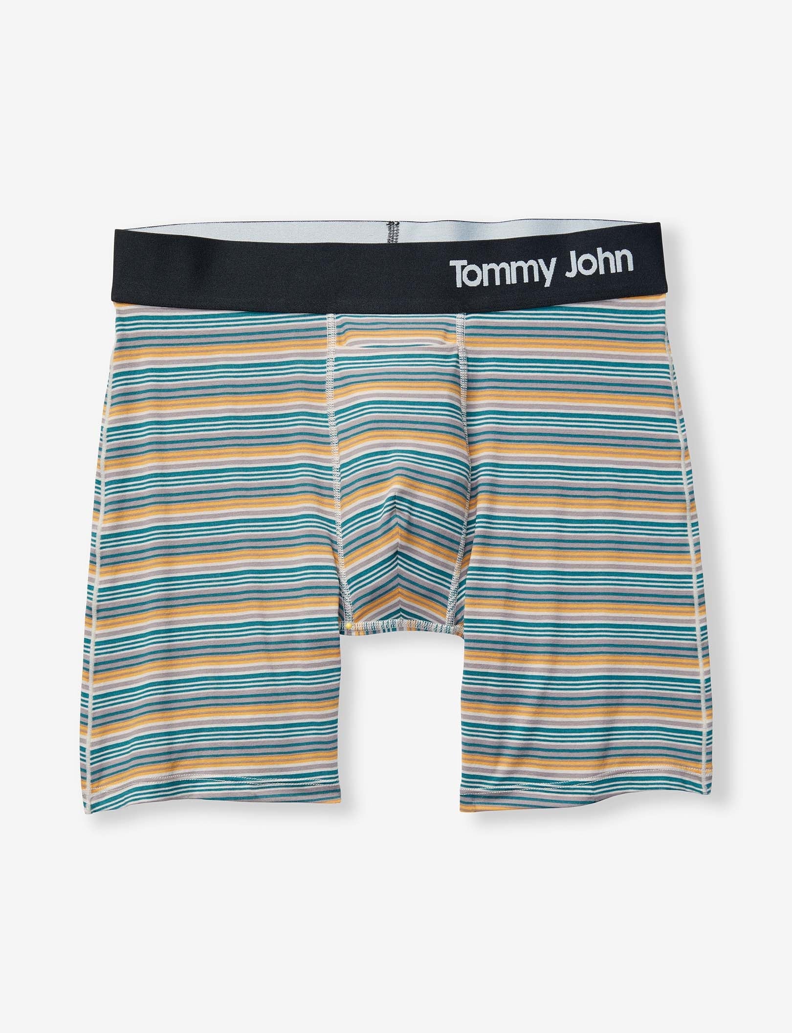 Cool Cotton Mid-Length Boxer Brief 6"::Iron Tabloid Stripe