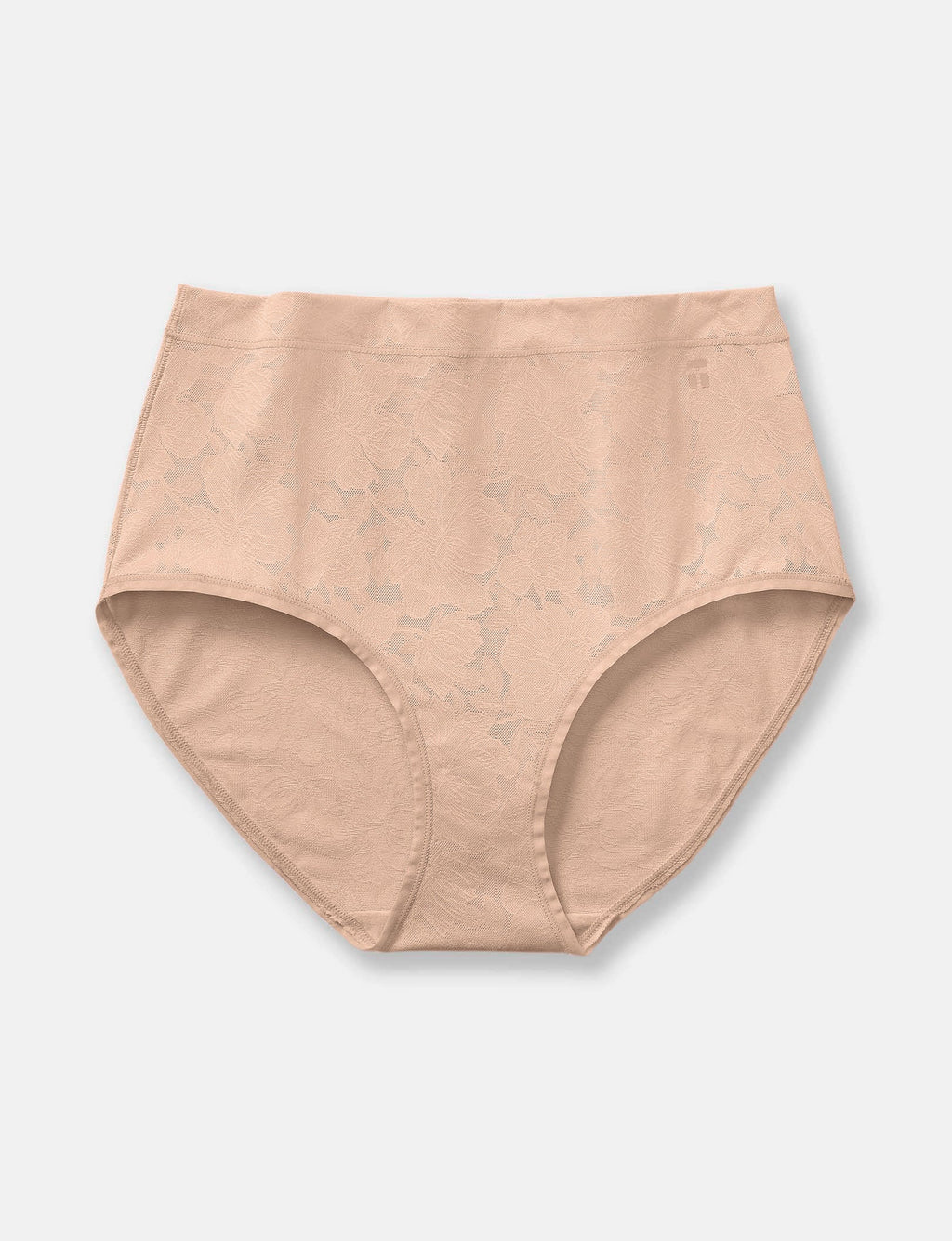 Women’s Second Skin Comfort Lace High Rise Brief::Maple Sugar Lace
