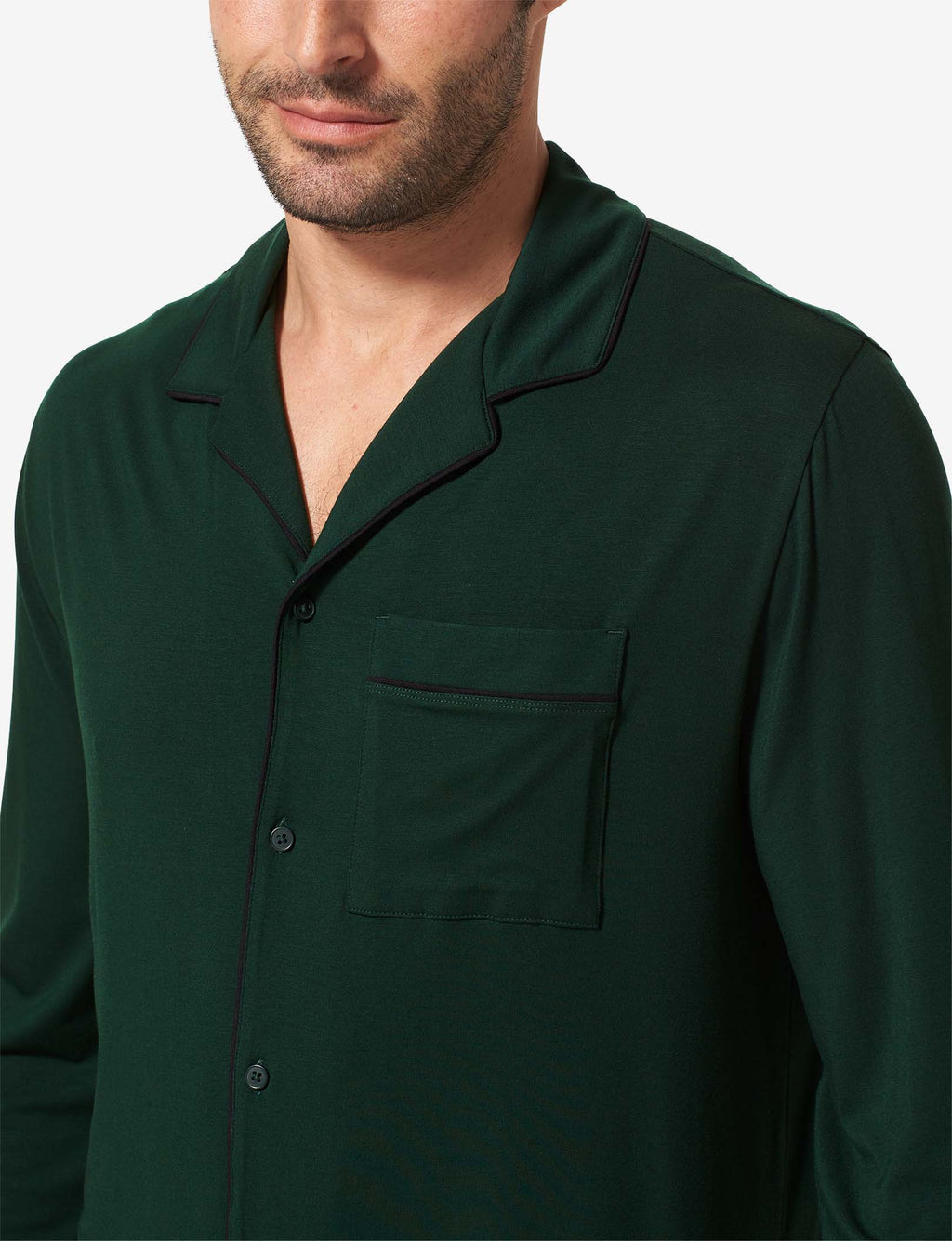 Men's Long Sleeve Button Down Pajama Top::Pine Grove