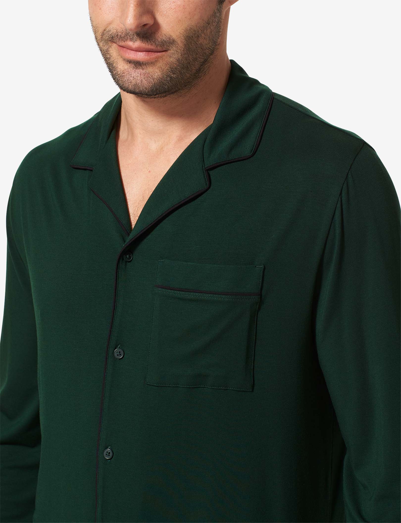 Men's Long Sleeve Button Down Pajama Top::Pine Grove