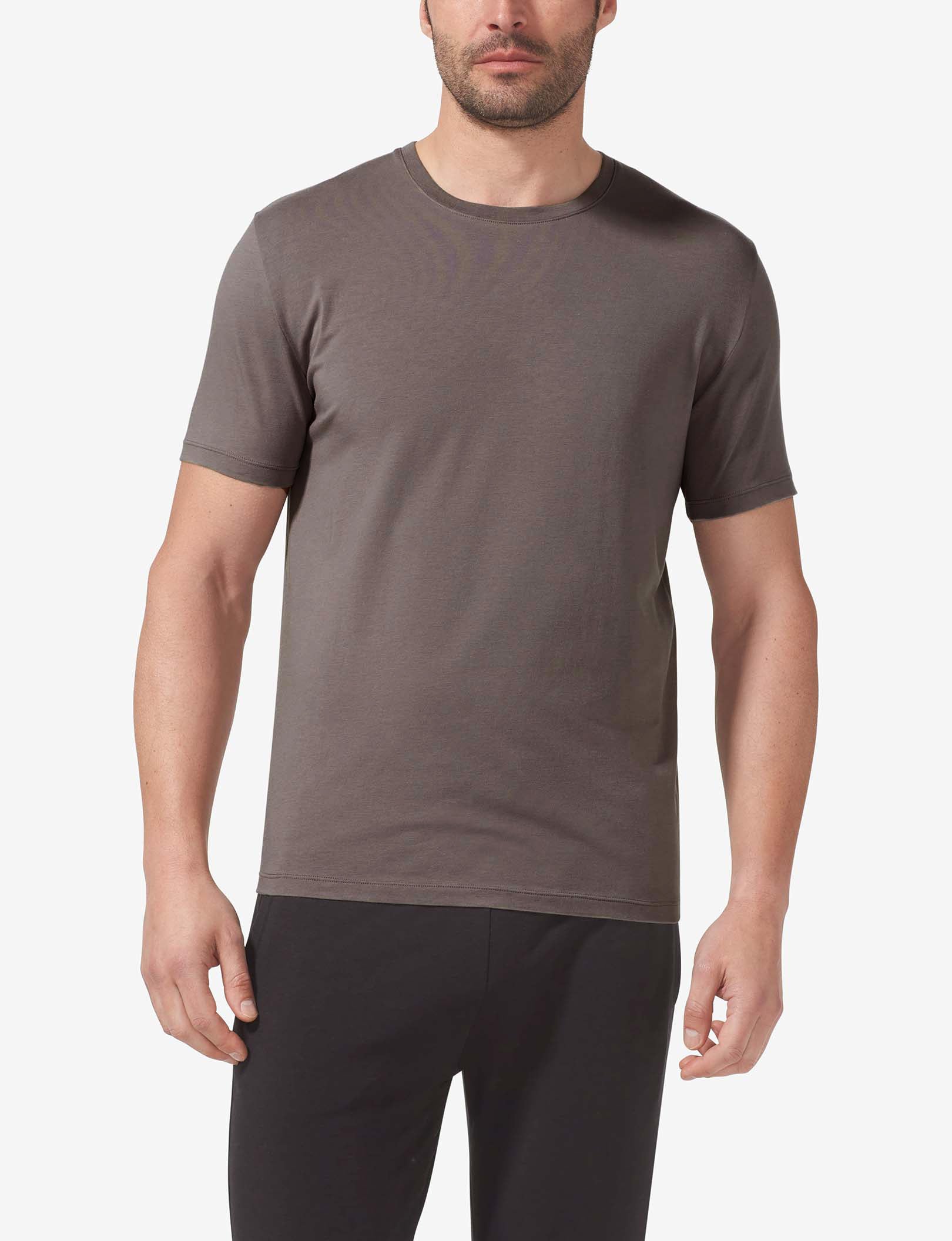 Second Skin Crew Neck Tee::Charcoal Gray
