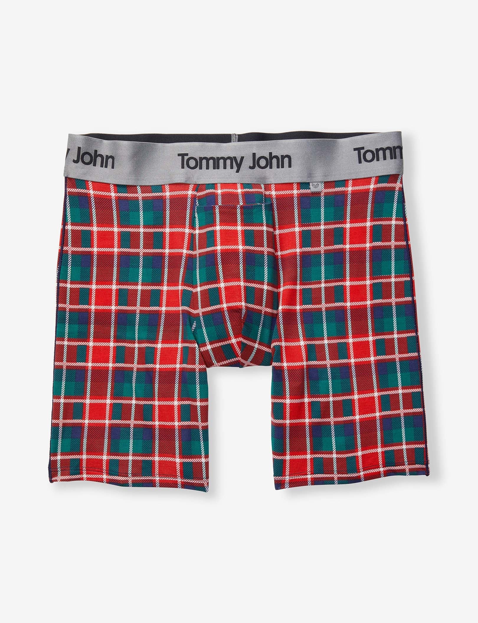 Second Skin Hammock Pouch™ Mid-Length Boxer Brief 6"::Haute Red Plaid