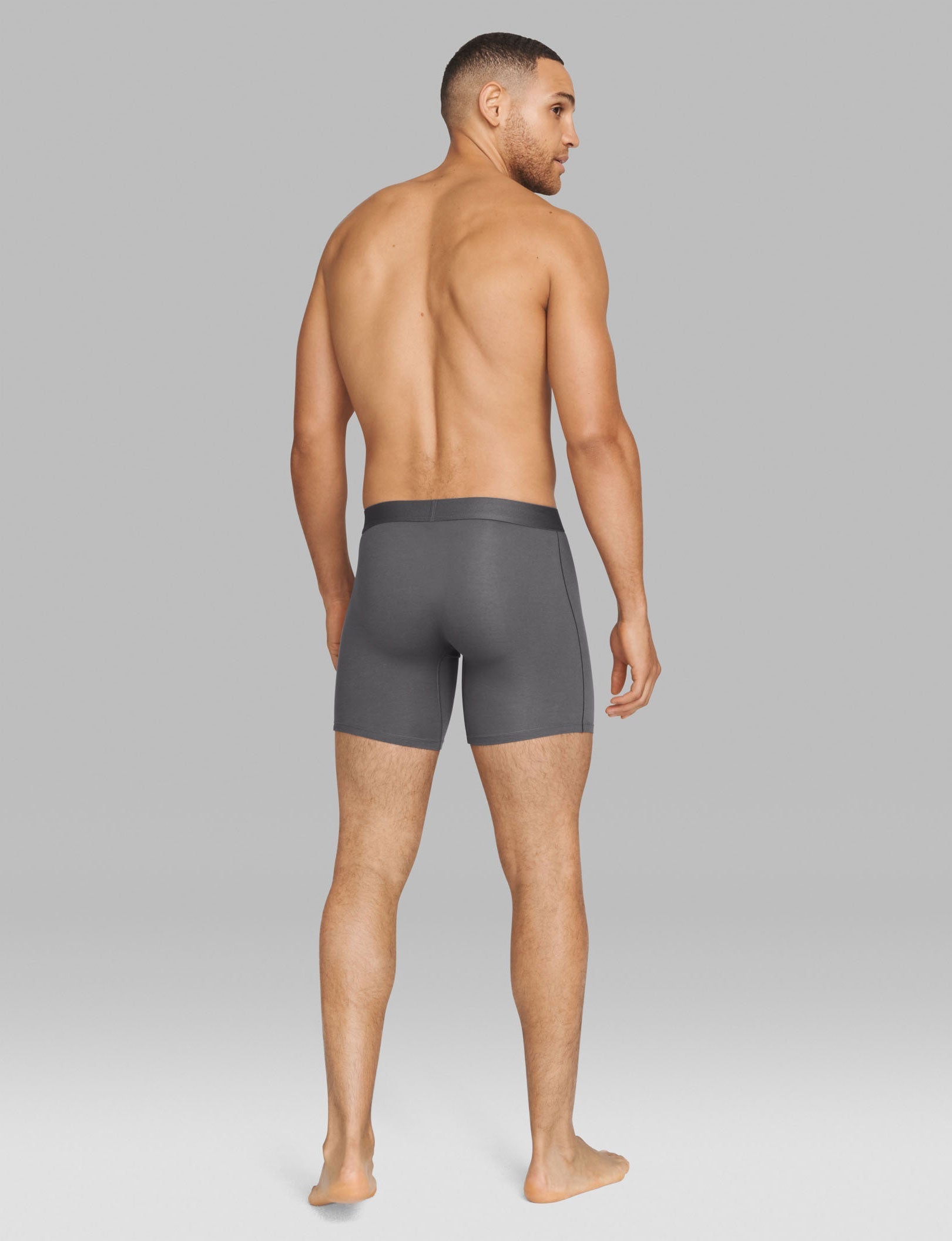 Cool Cotton Hammock Pouch™ Mid-Length Boxer Brief 6"::Iron Grey