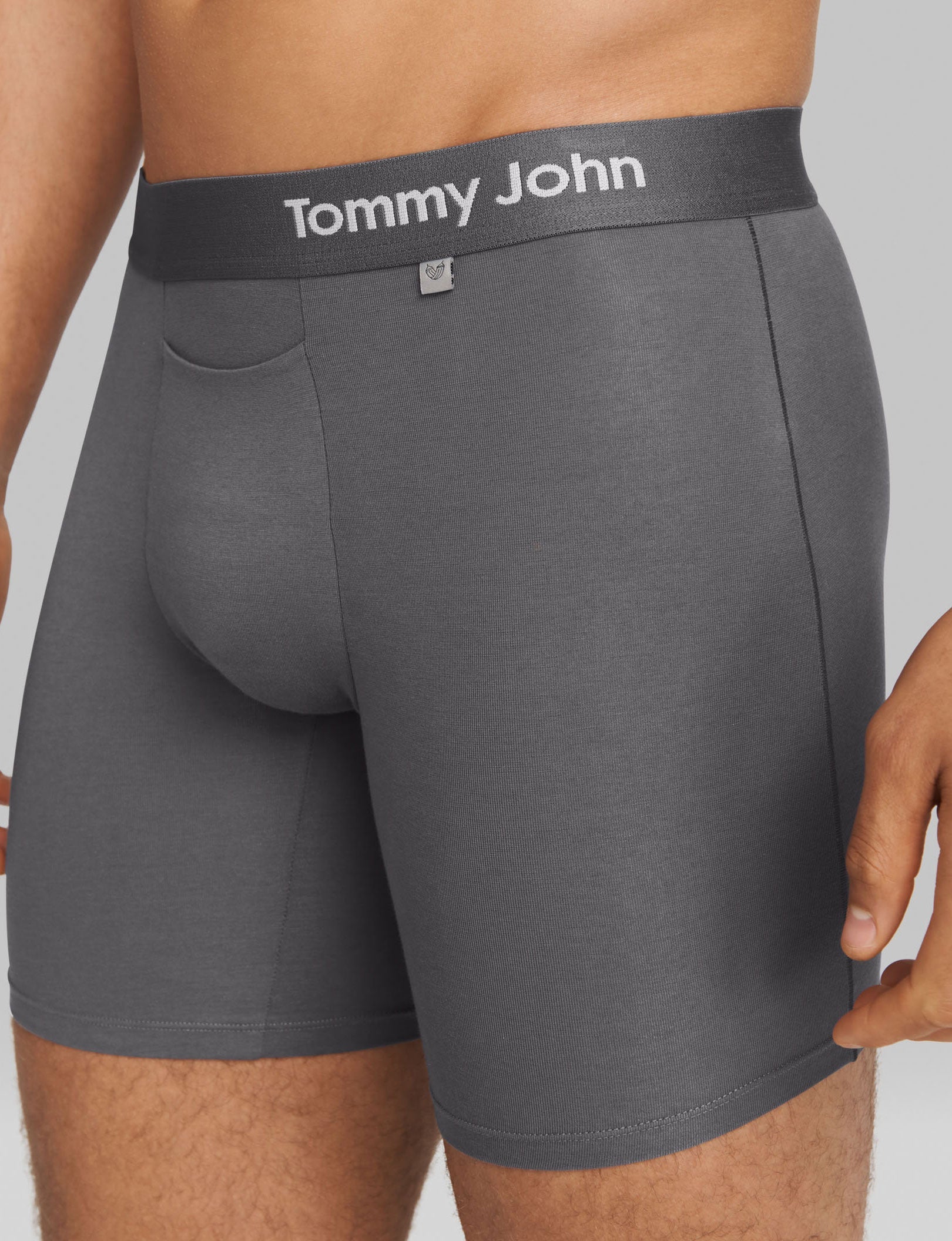 Cool Cotton Hammock Pouch™ Mid-Length Boxer Brief 6"::Iron Grey