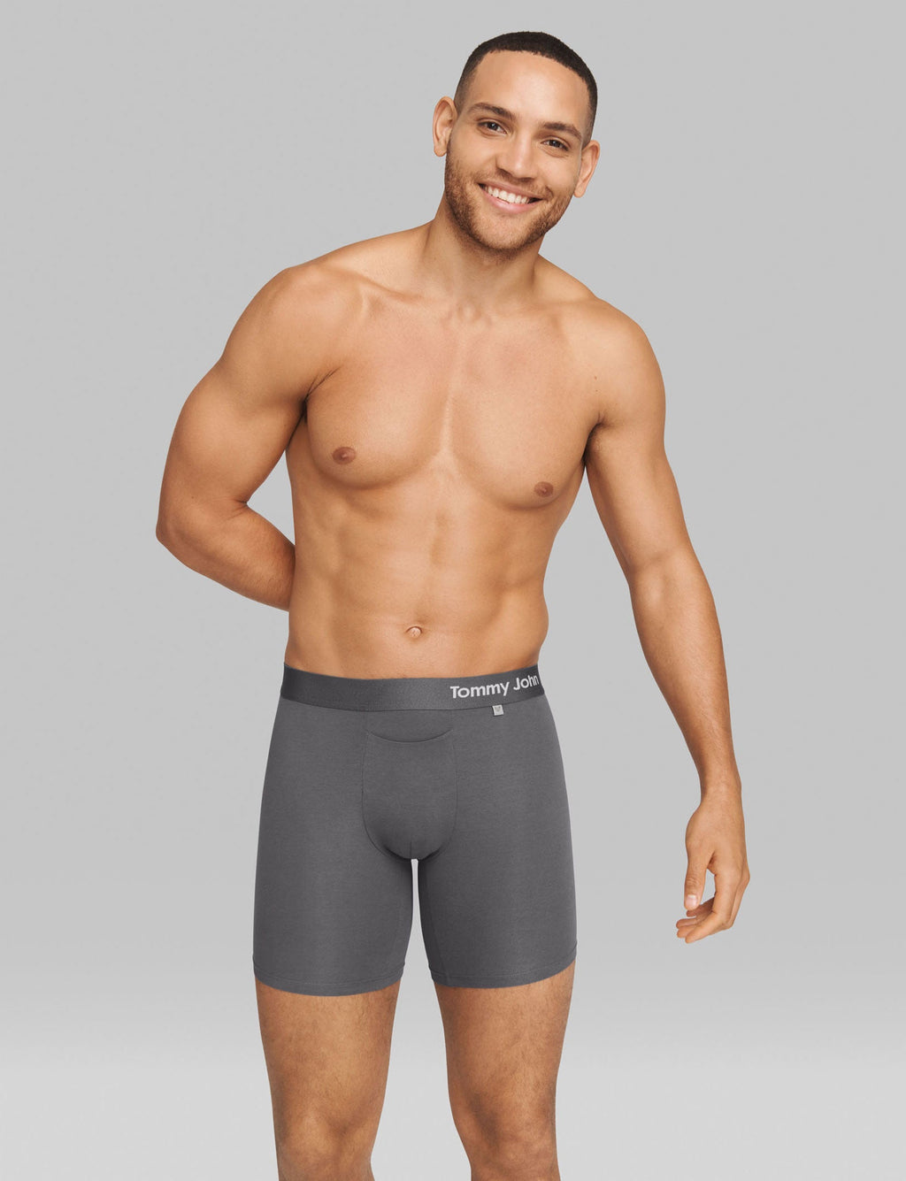 Cool Cotton Hammock Pouch™ Mid-Length Boxer Brief 6"::Iron Grey