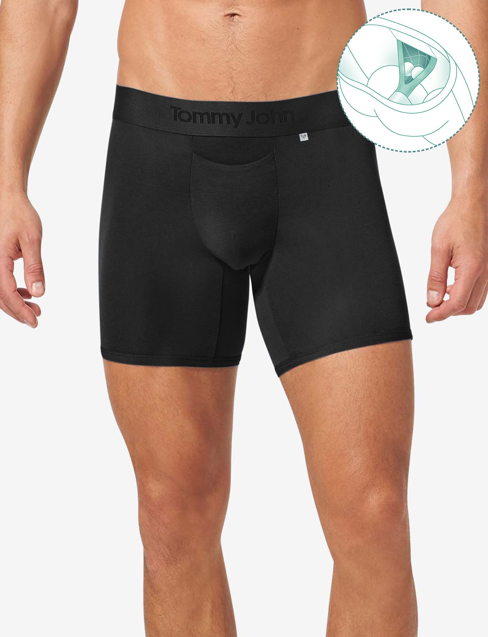 Everyday Hammock Pouch Mid-Length Boxer Brief 6" (3-Pack)::Black/Navy Blazer