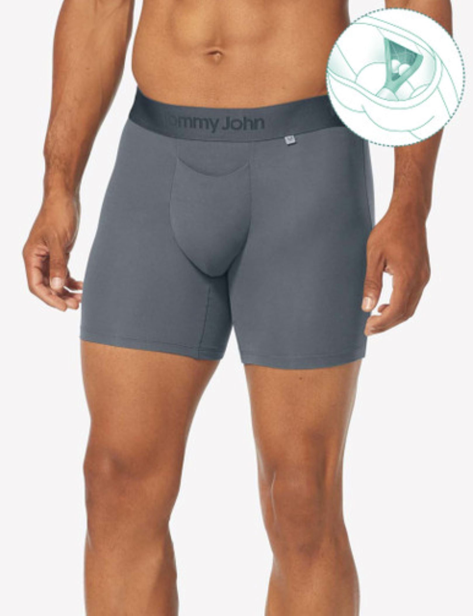 Second Skin Hammock Pouch™ Mid-Length Boxer Brief 6 Pack::Dress Blues/Turbulence/Black