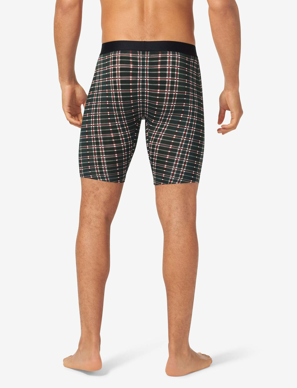 Cool Cotton Boxer Brief 8"::Green Garden Plaid